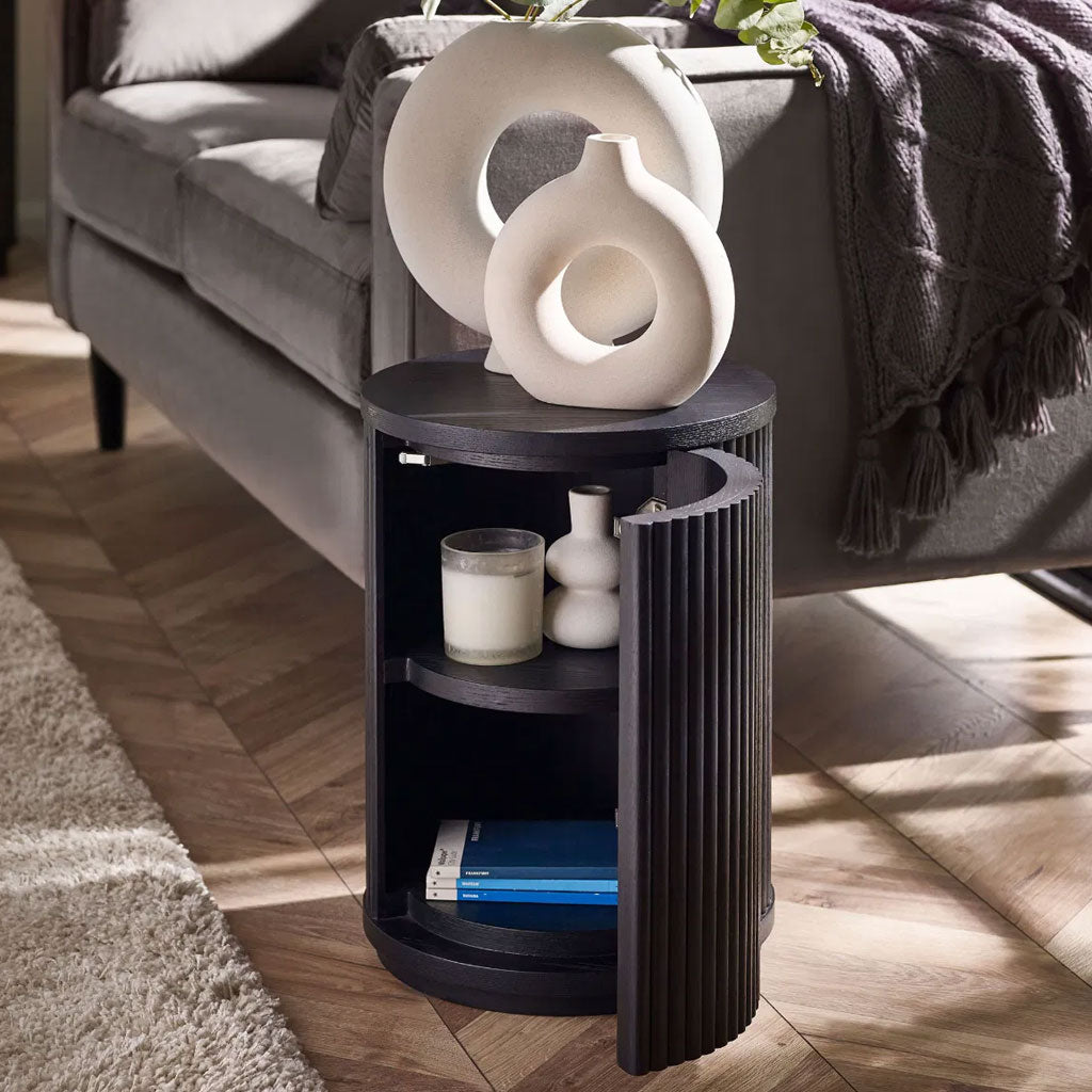 Wooden Side Table With 1 Door - Louis