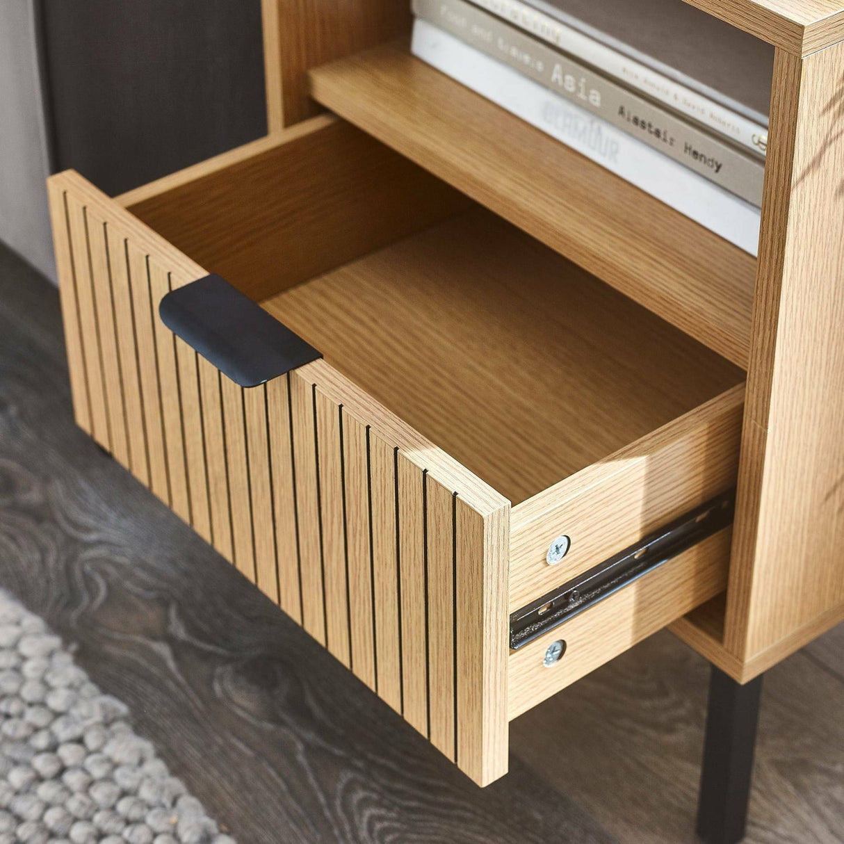 Wooden Side Table With 1 Drawer - Sia