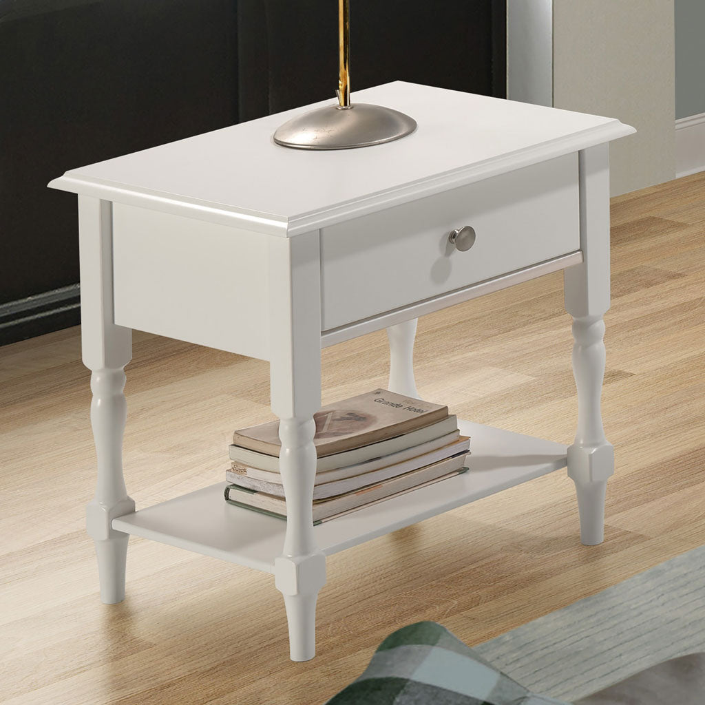 Wooden Side Table With 1 Drawer - Stratford