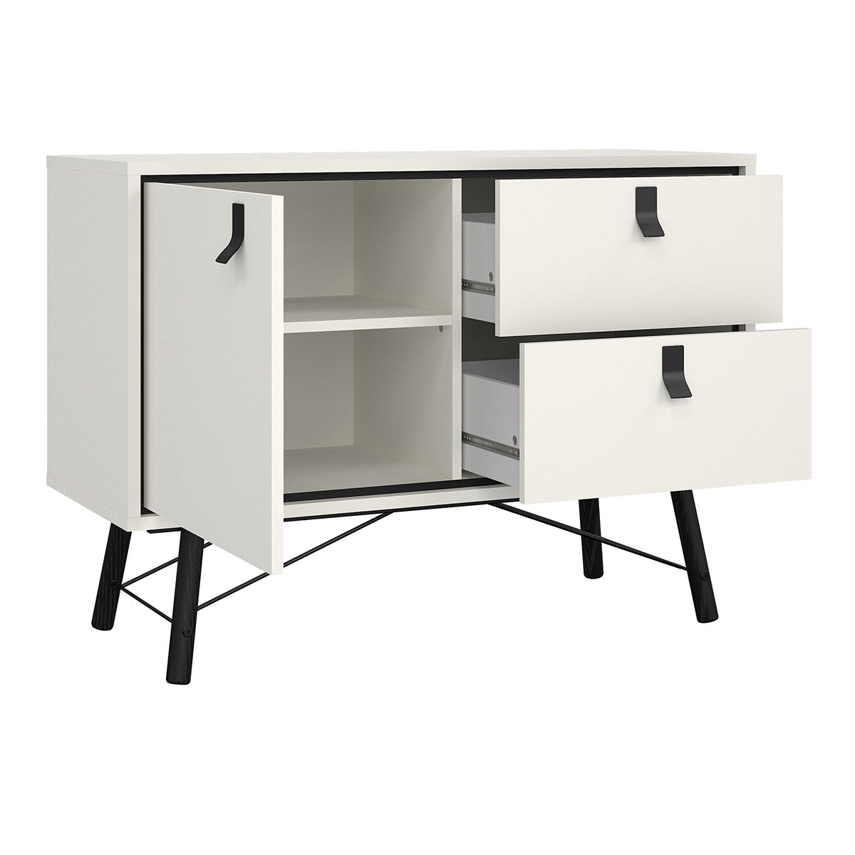 Wooden Sideboard With 1 Door And 2 Drawers - Ry