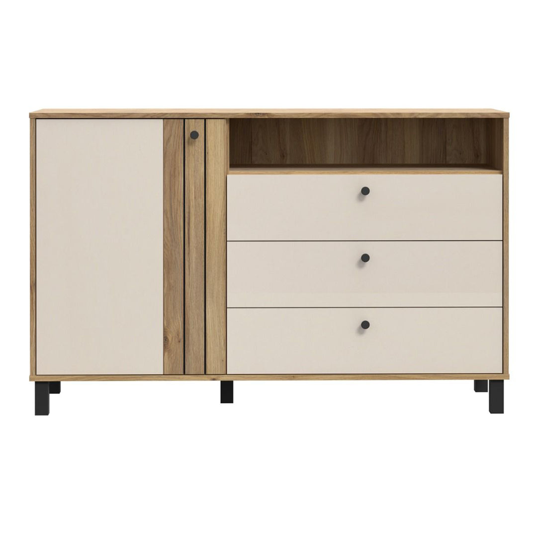 Wooden Sideboard With 1 Door And 3 Drawers - Grafton