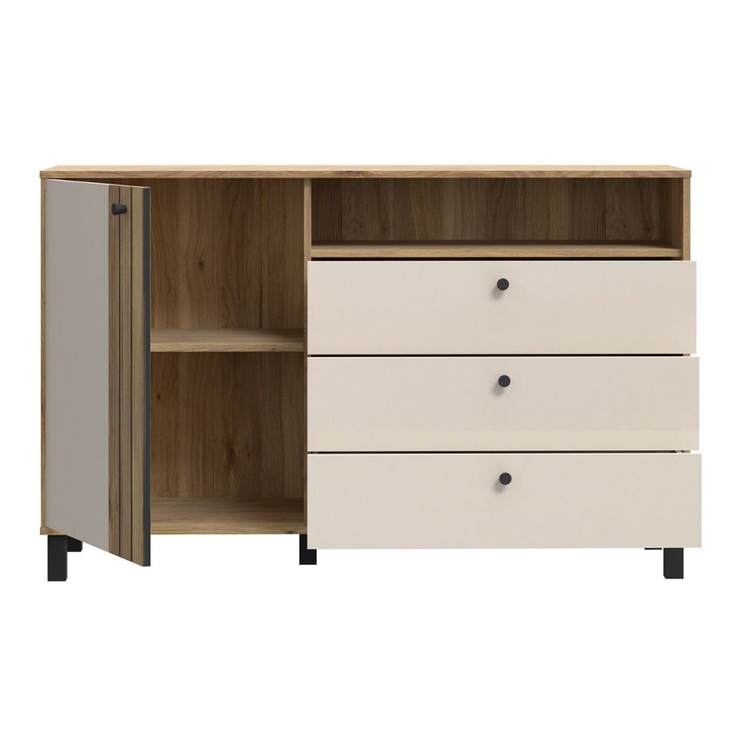 Wooden Sideboard With 1 Door And 3 Drawers - Grafton