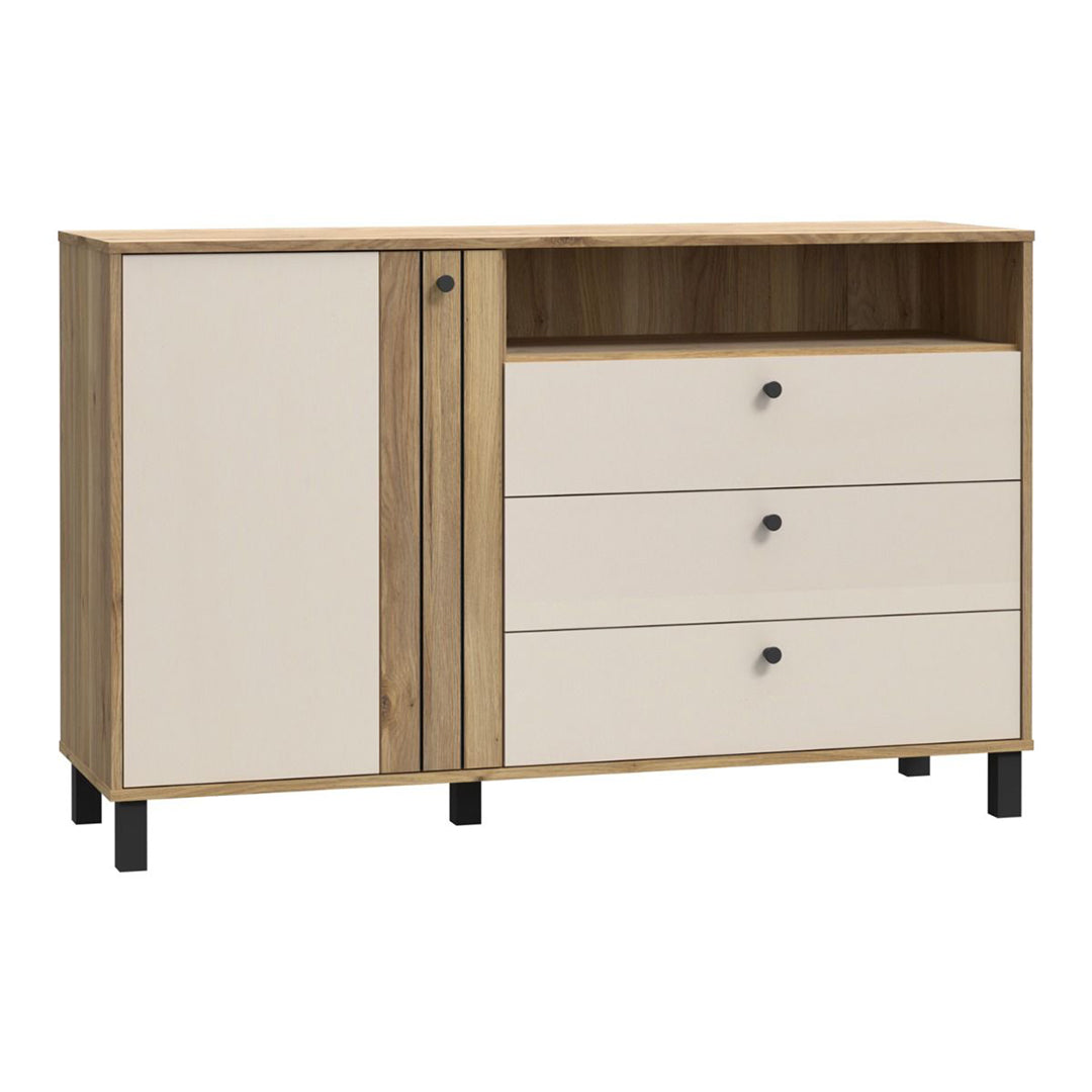 Wooden Sideboard With 1 Door And 3 Drawers - Grafton