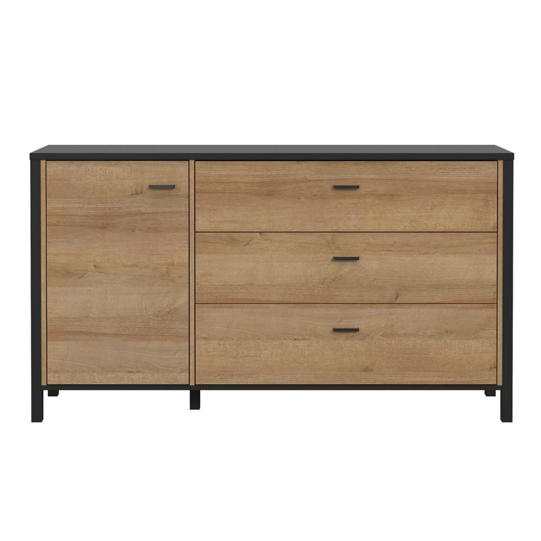 Wooden Sideboard With 1 Door And 3 Drawers - High Rock