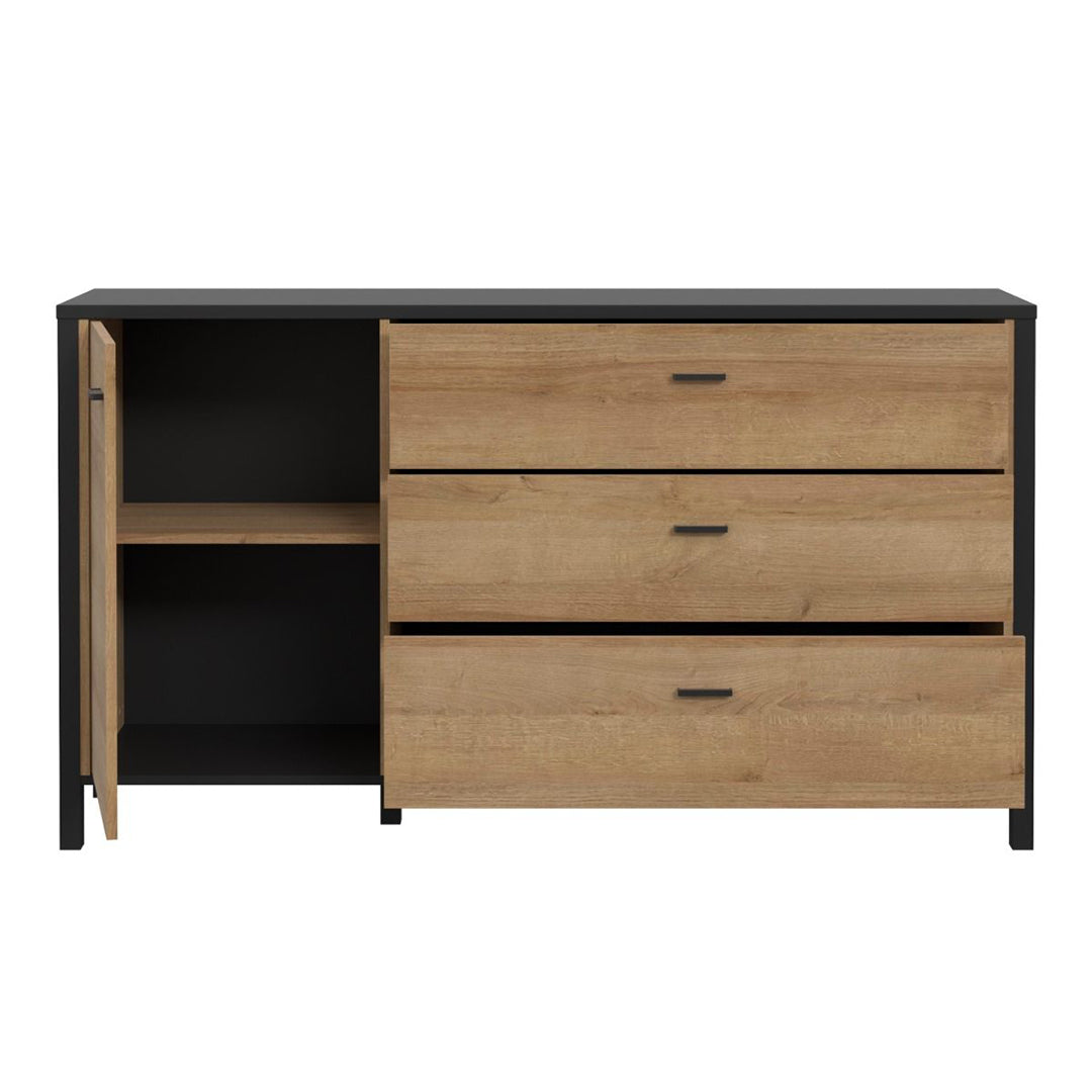 Wooden Sideboard With 1 Door And 3 Drawers - High Rock