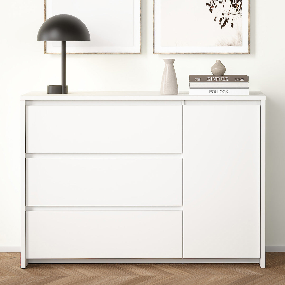 Wooden Sideboard With 1 Door And 3 Drawers - Next