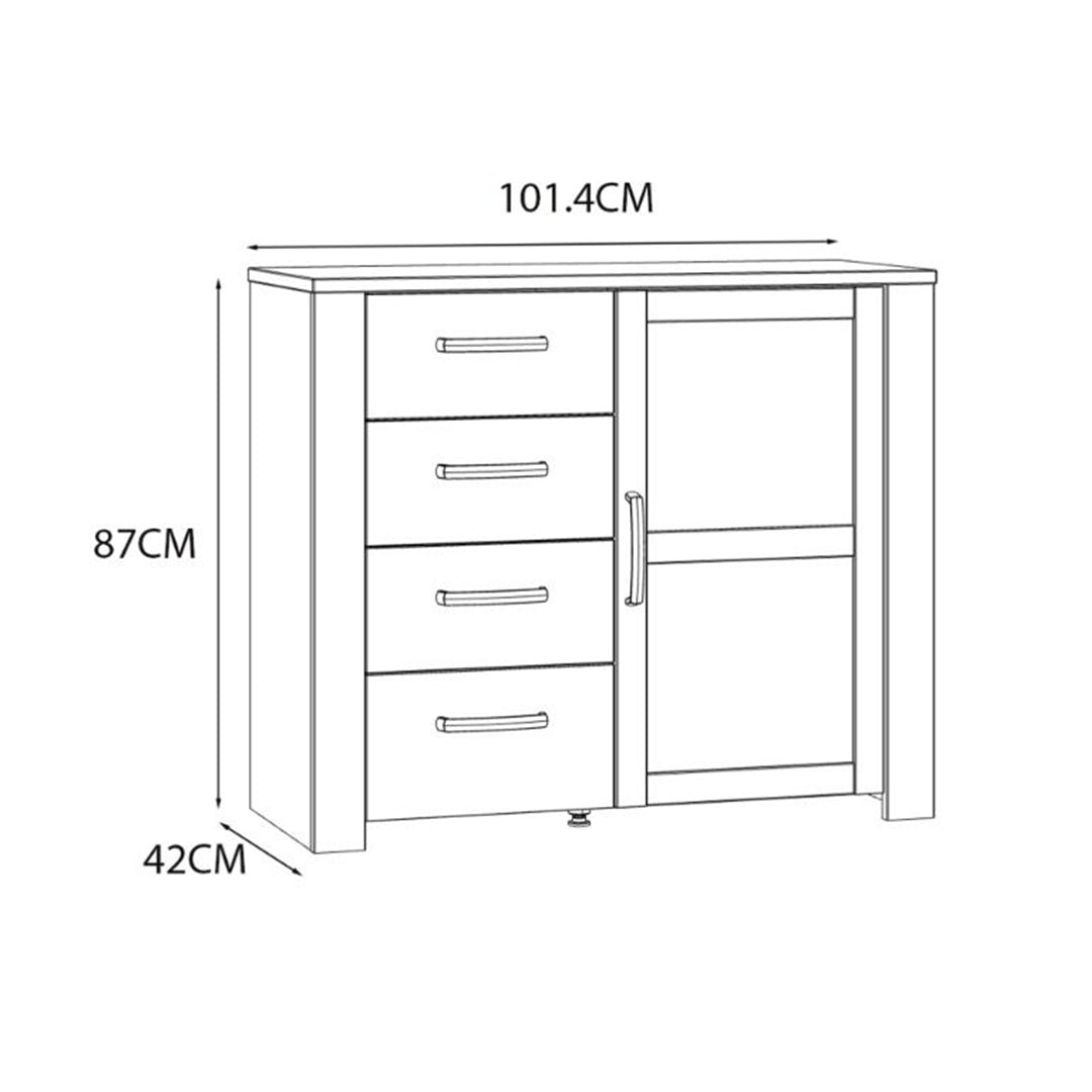 Wooden Sideboard With 1 Door And 4 Drawers - Bohol