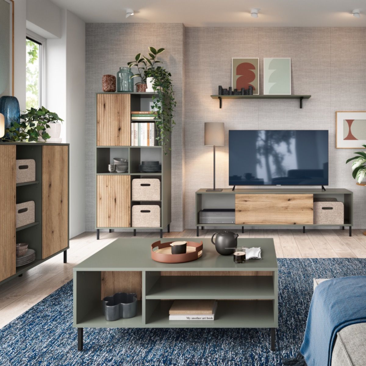 Wooden Sideboard With 1 Handless Sliding Door - Darwin