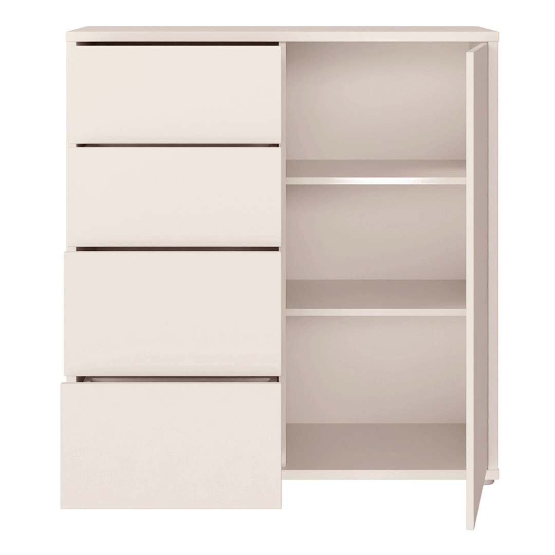 Wooden Sideboard With 1 Push-to-Open Door And 4 Drawers - Alice Springs