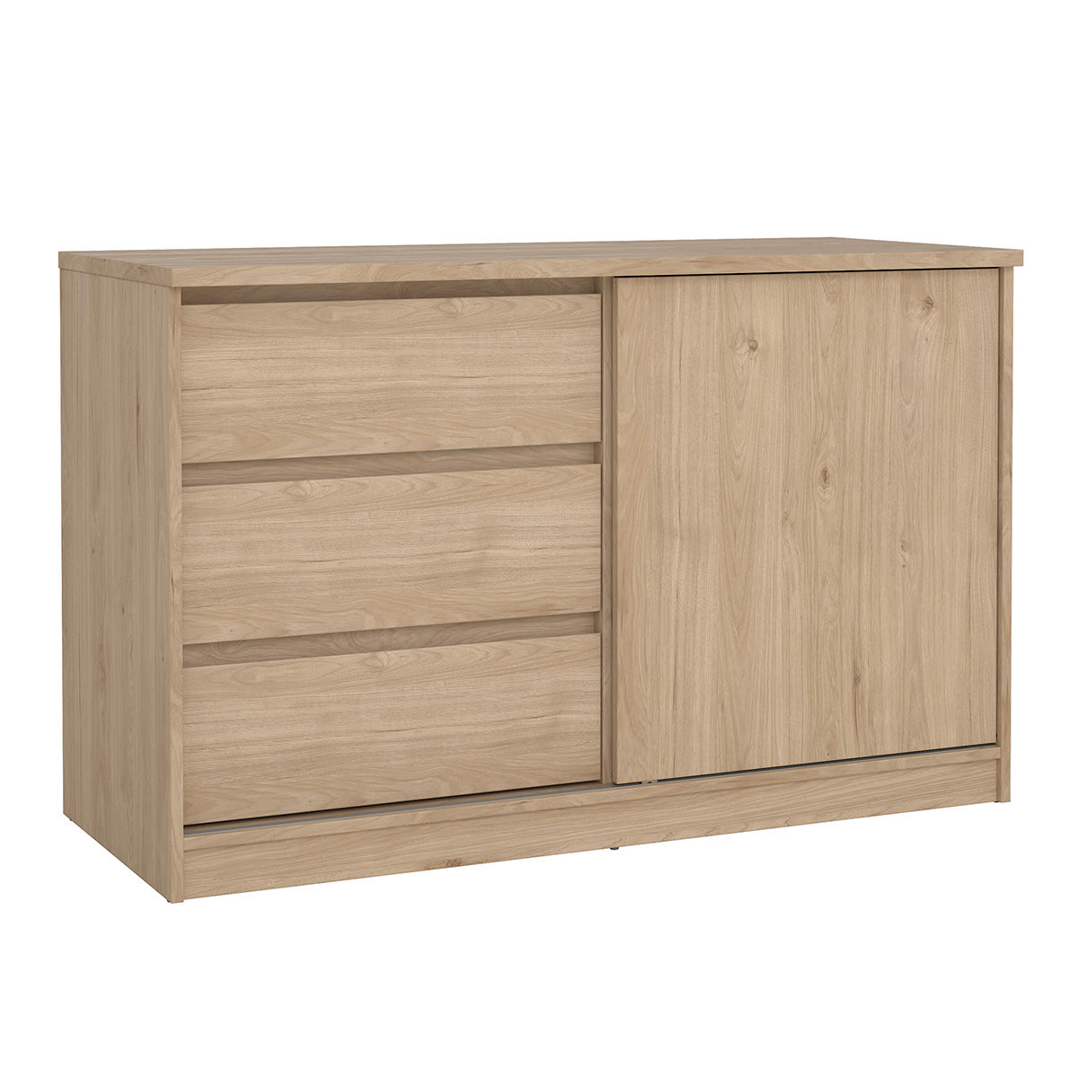 Wooden Sideboard With 1 Sliding Door And 3 Drawers - Naia