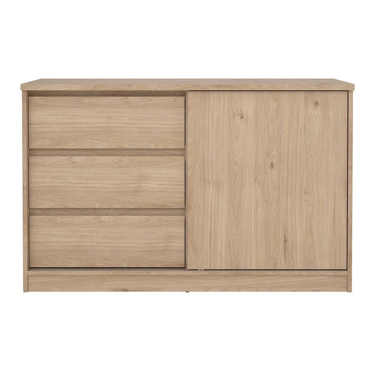 Wooden Sideboard With 1 Sliding Door And 3 Drawers - Naia