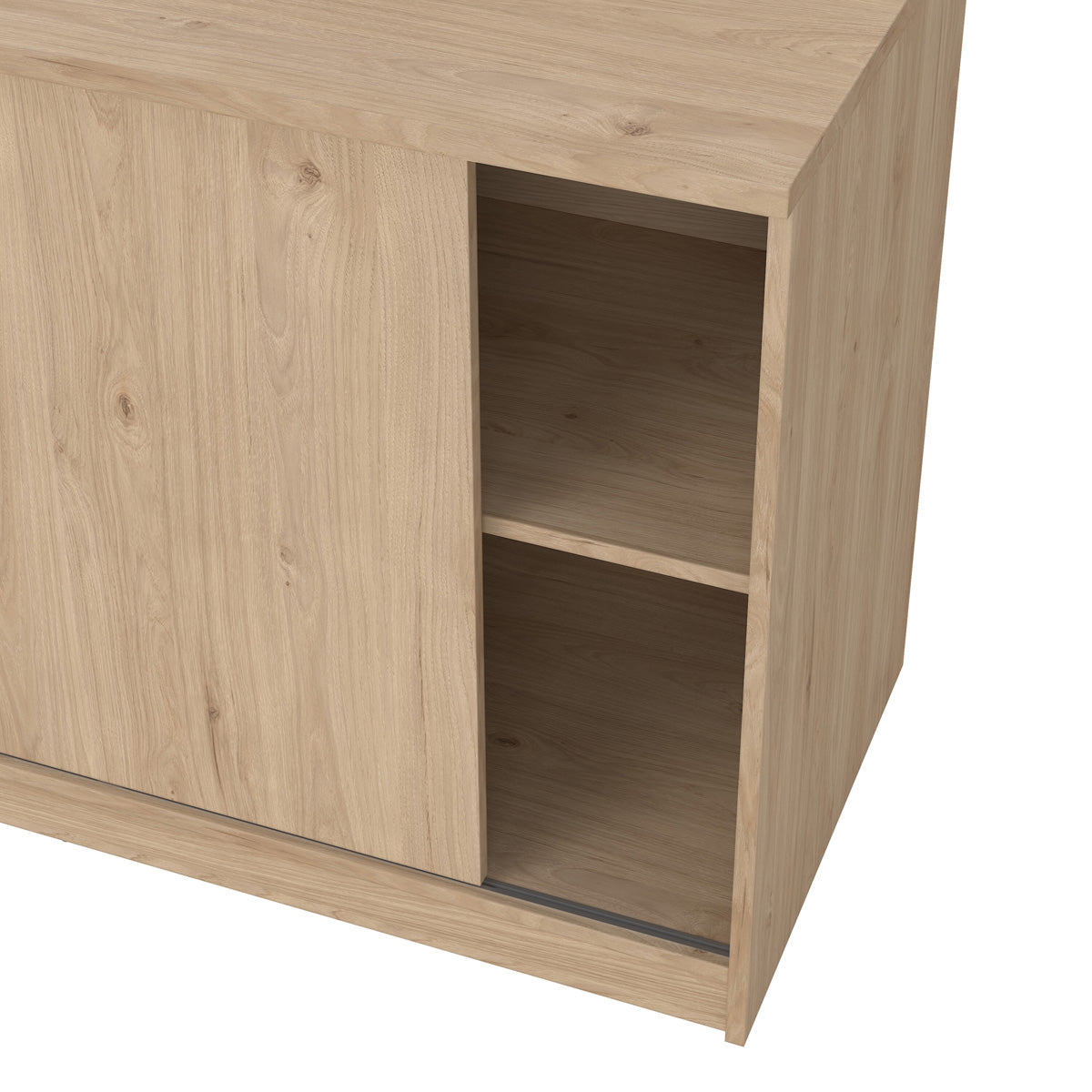 Wooden Sideboard With 1 Sliding Door And 3 Drawers - Naia