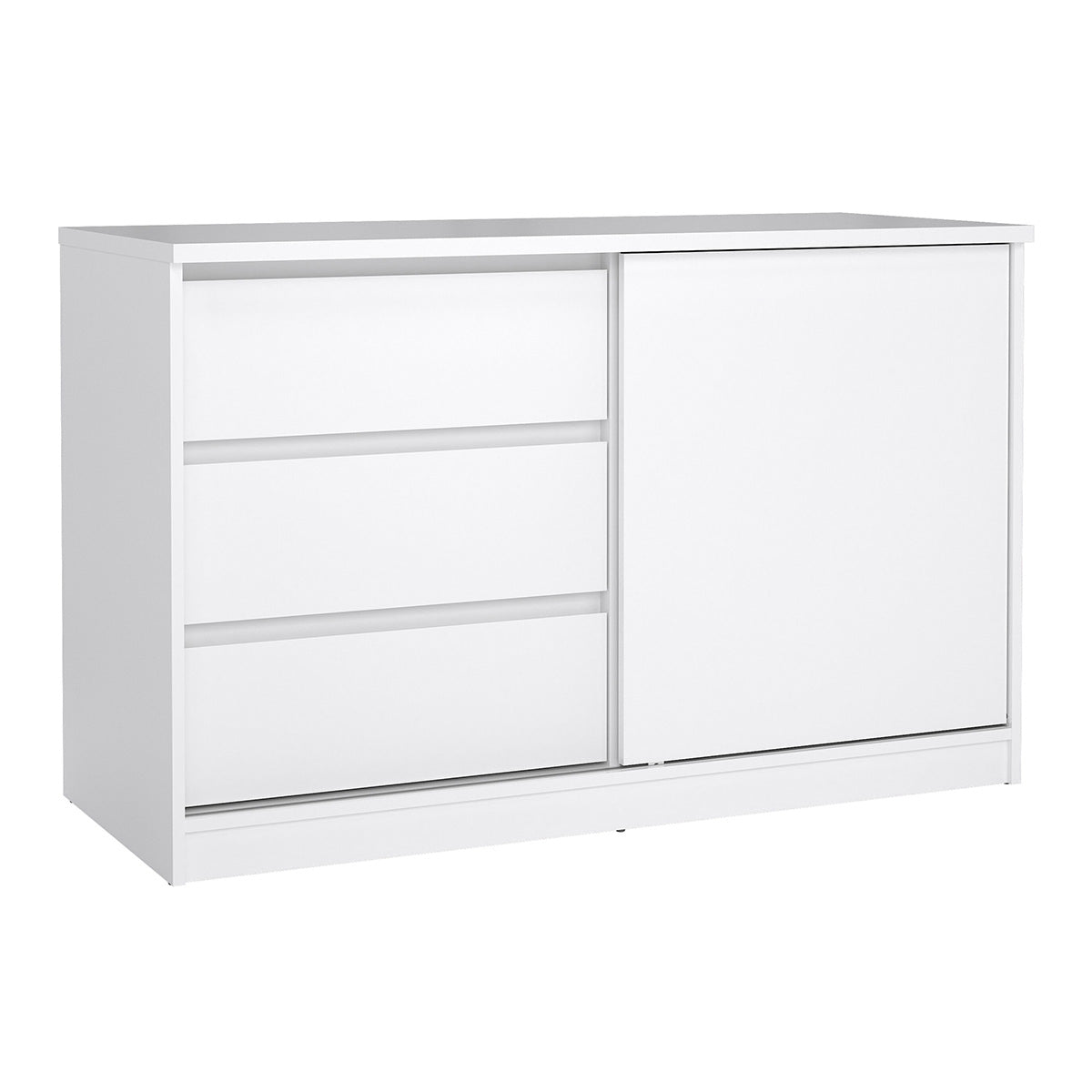 Wooden Sideboard With 1 Sliding Door And 3 Drawers - Naia