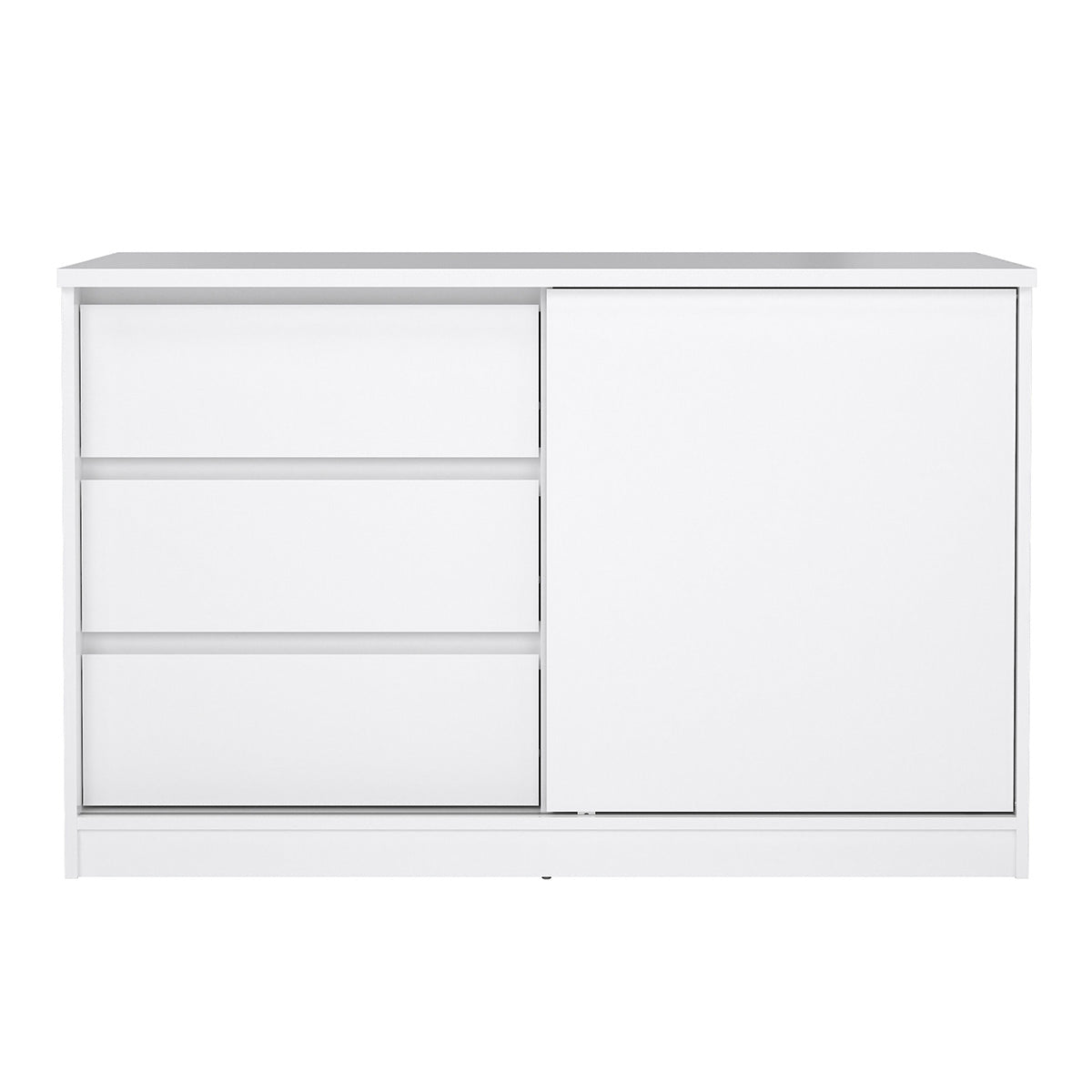 Wooden Sideboard With 1 Sliding Door And 3 Drawers - Naia