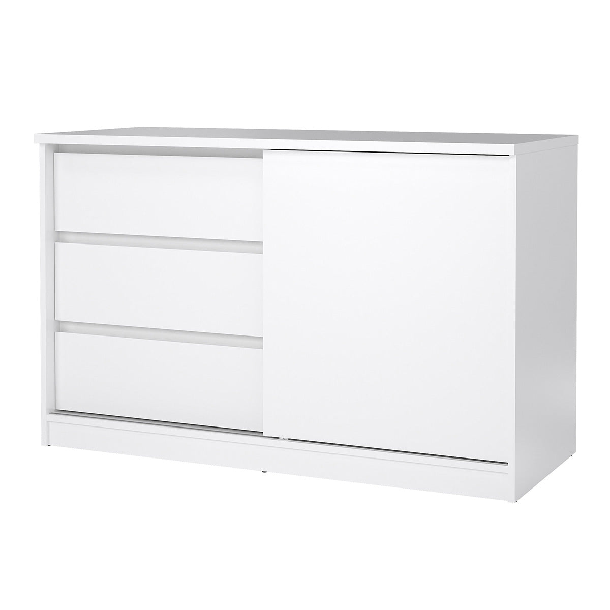 Wooden Sideboard With 1 Sliding Door And 3 Drawers - Naia