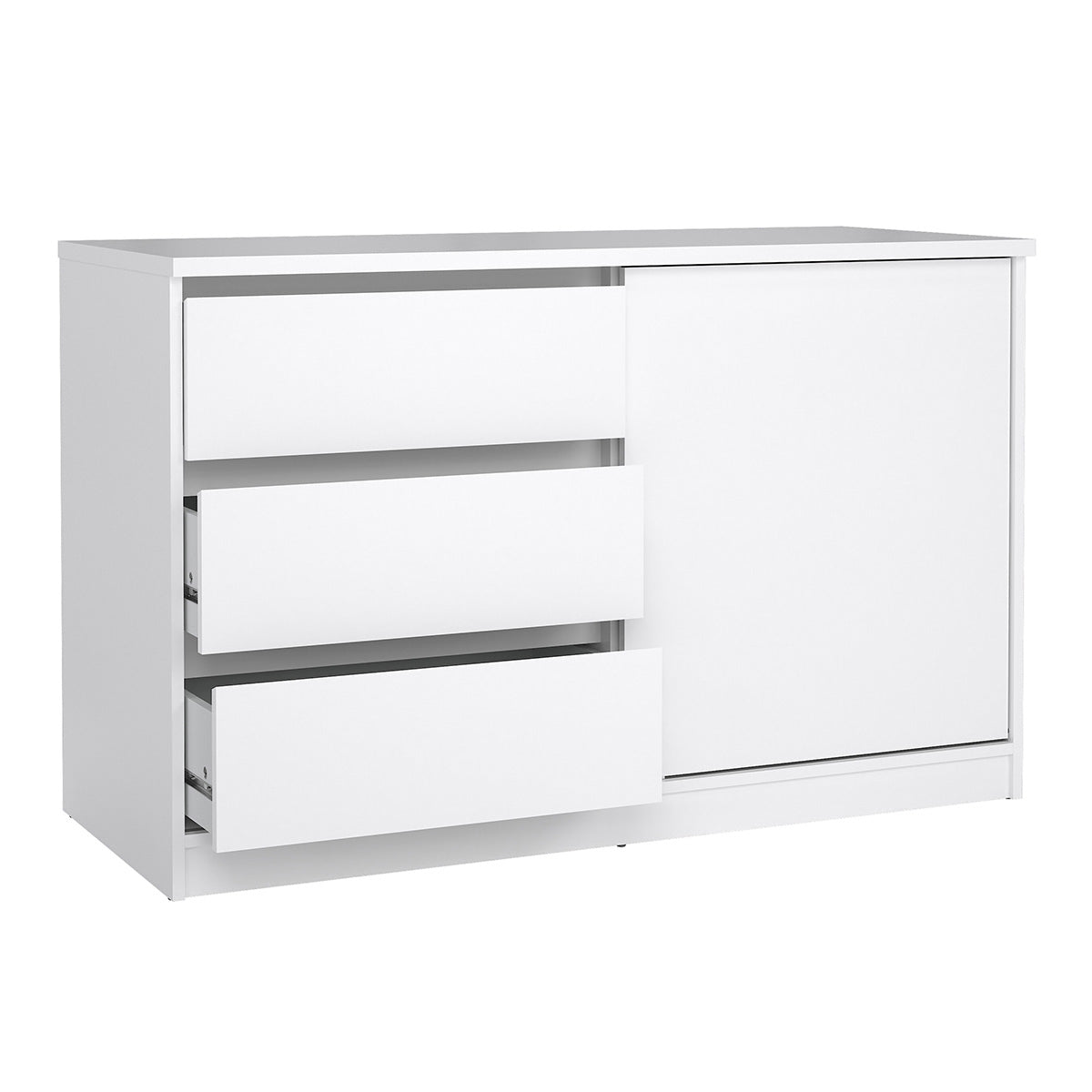 Wooden Sideboard With 1 Sliding Door And 3 Drawers - Naia