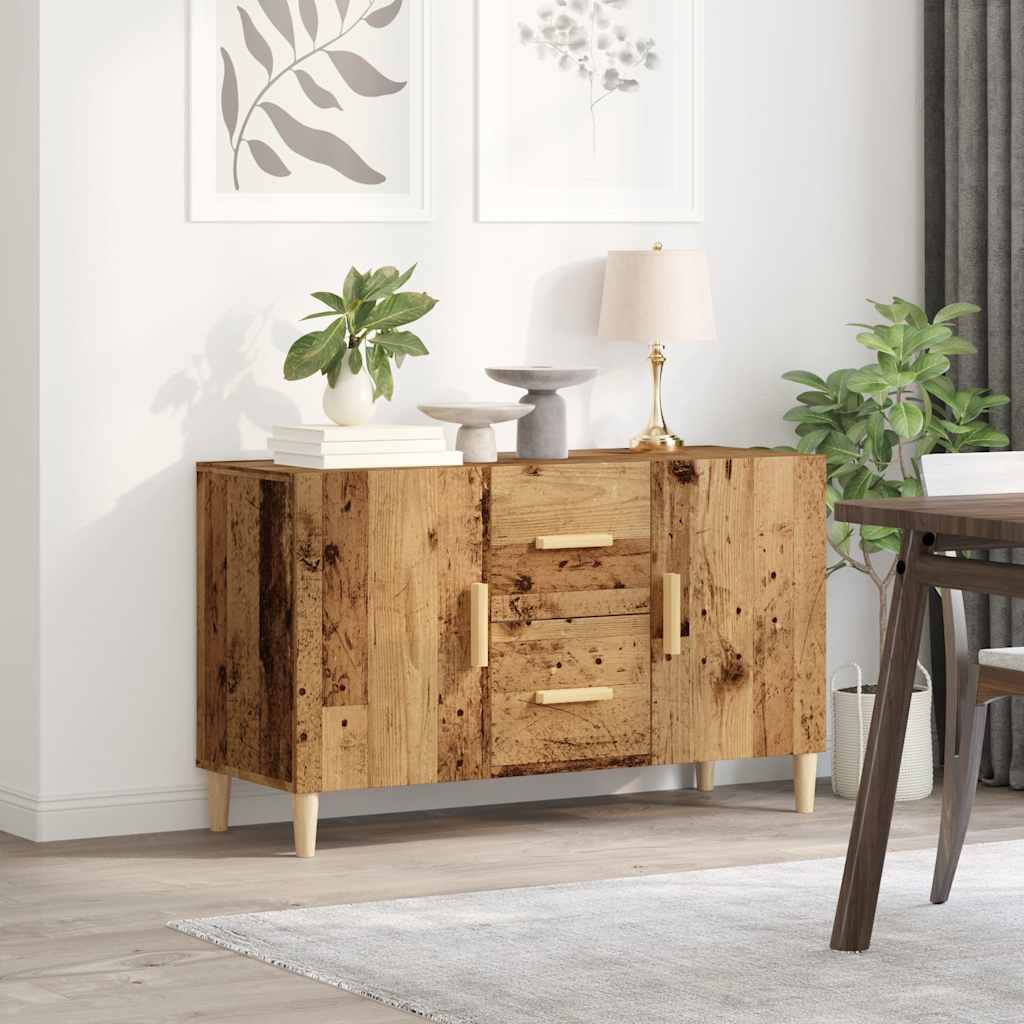 Wooden Sideboard 100cm Wide With 2 Doors 2 Drawers - Vantage Home