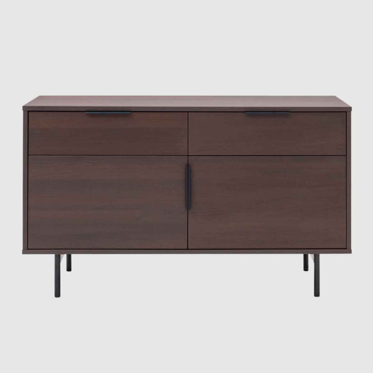 Wooden Sideboard 110cm Wide With 2 Doors And 2 Drawers - Hura