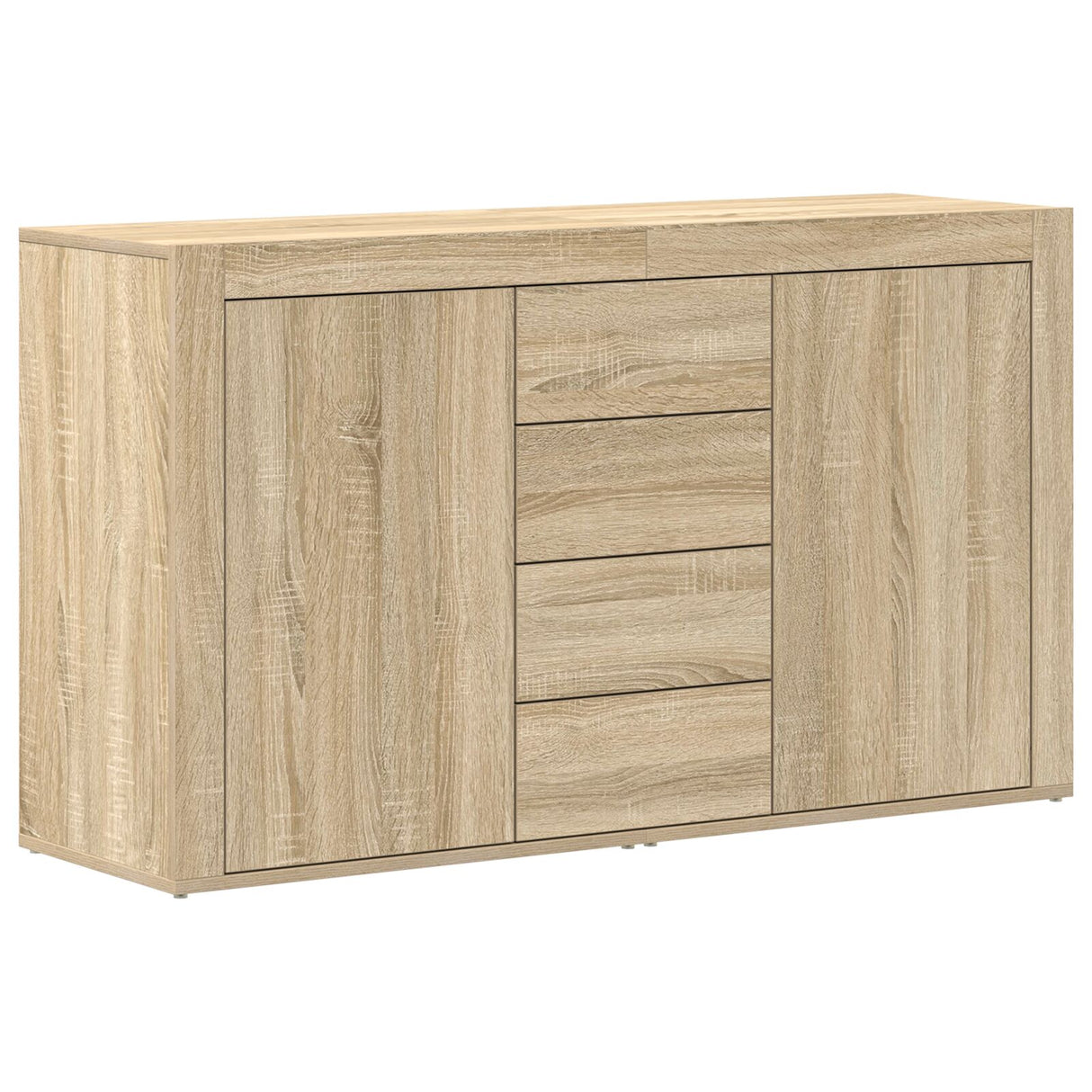 Wooden Sideboard 120cm Wide With 2 Doors 4 Drawers - Vantage Home