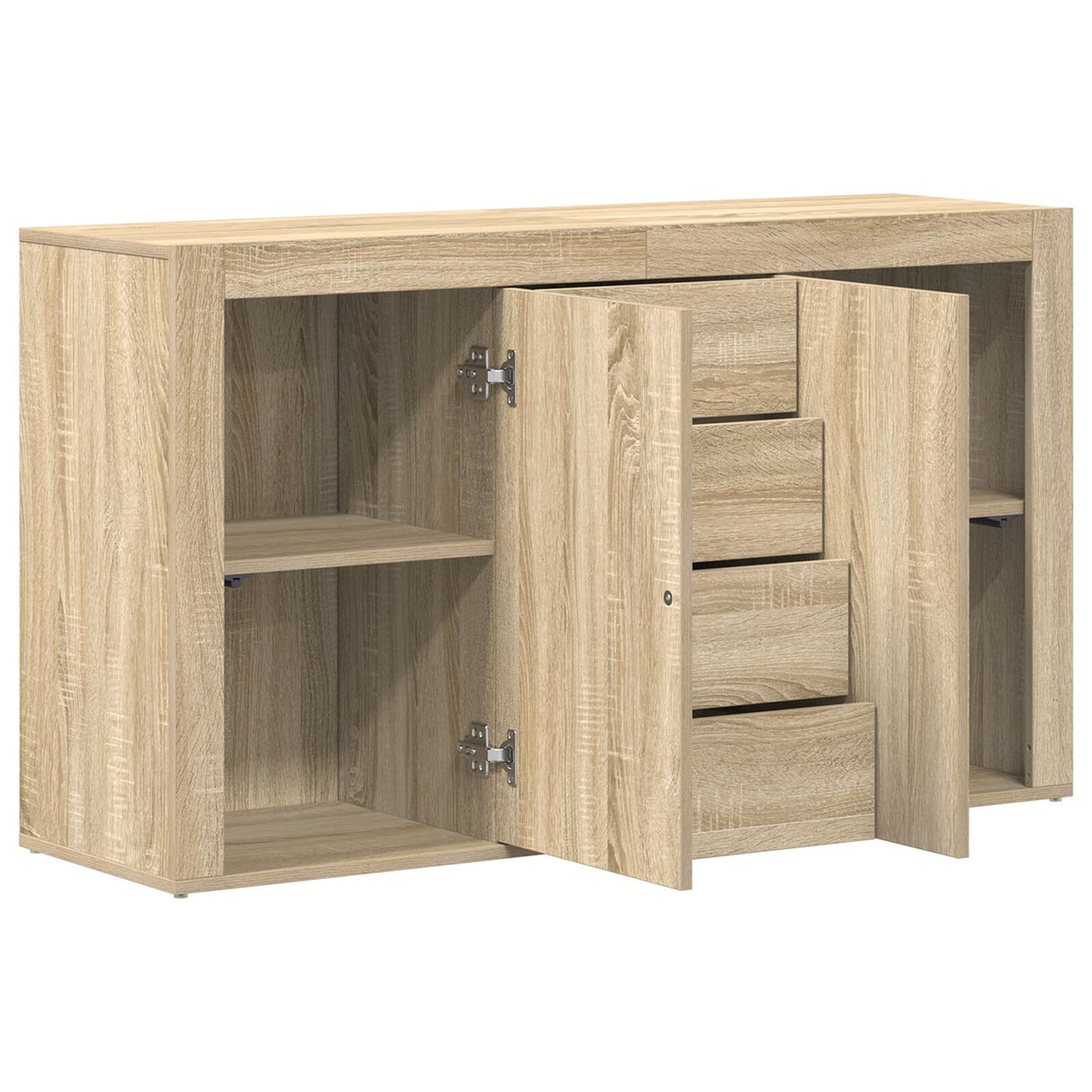 Wooden Sideboard 120cm Wide With 2 Doors 4 Drawers - Vantage Home