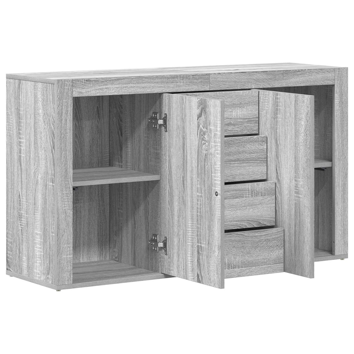 Wooden Sideboard 120cm Wide With 2 Doors 4 Drawers - Vantage Home