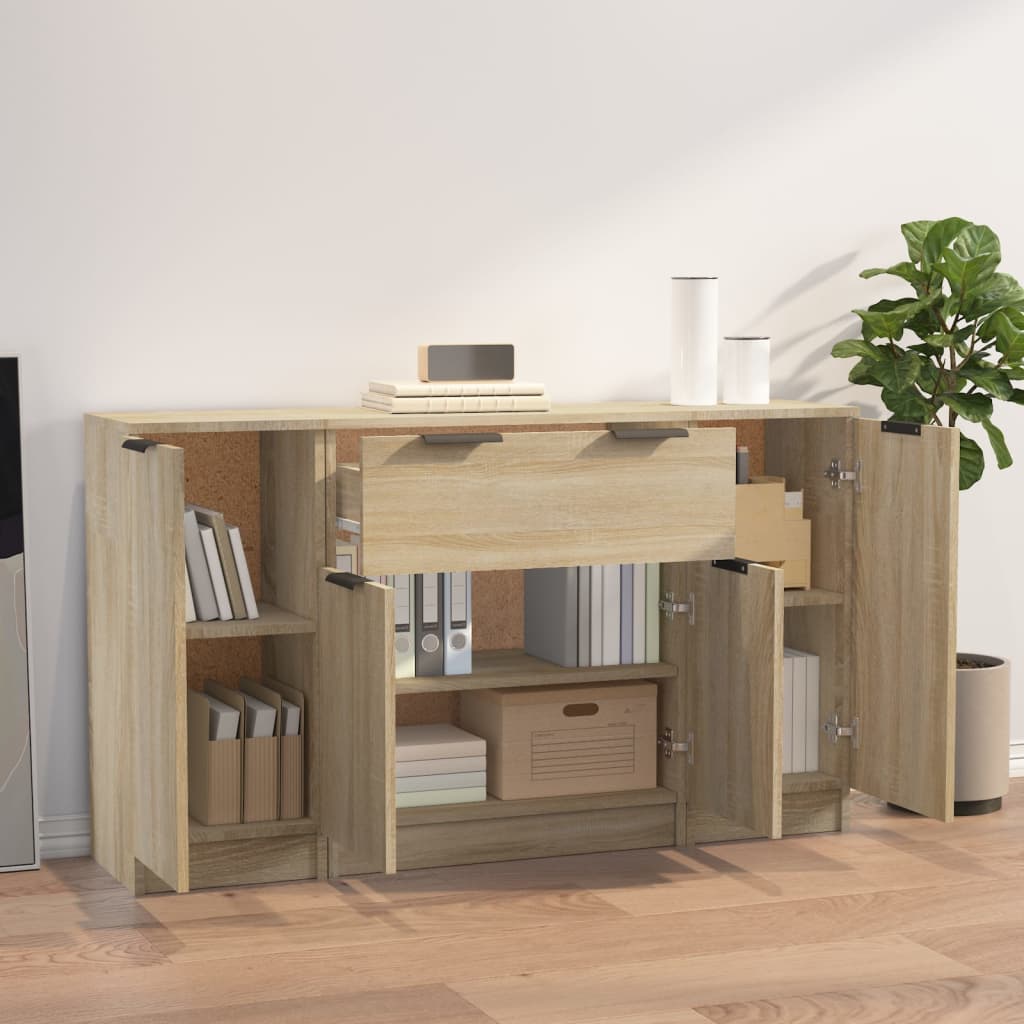 Wooden Sideboard 120cm Wide With 4 Doors And 1 Drawer - Vantage Home