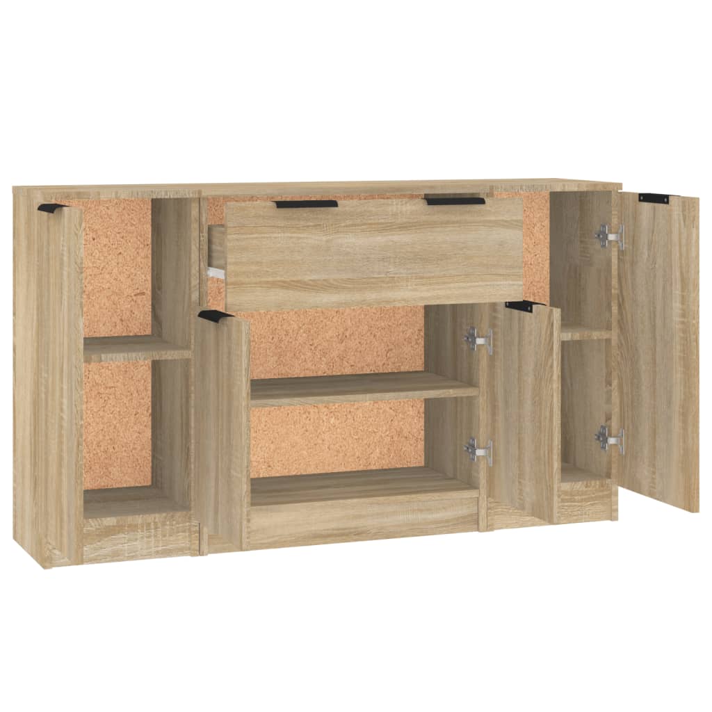 Wooden Sideboard 120cm Wide With 4 Doors And 1 Drawer - Vantage Home