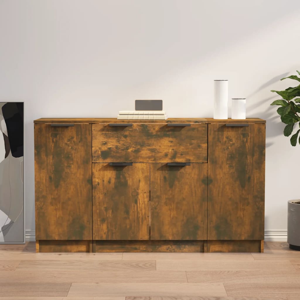 Wooden Sideboard 120cm Wide With 4 Doors And 1 Drawer - Vantage Home