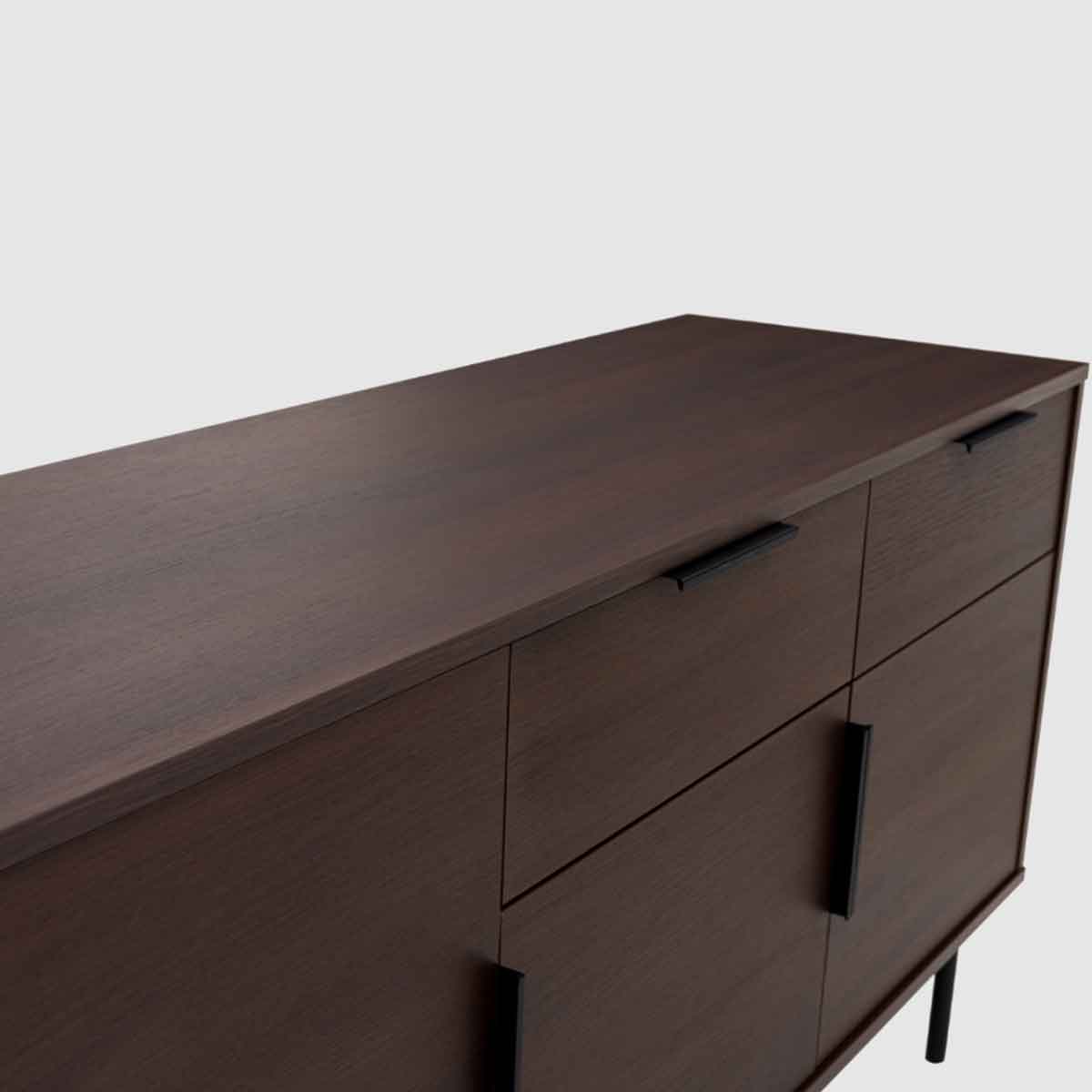 Wooden Sideboard 140cm Wide With 3 Doors And 2 Drawers - Hura