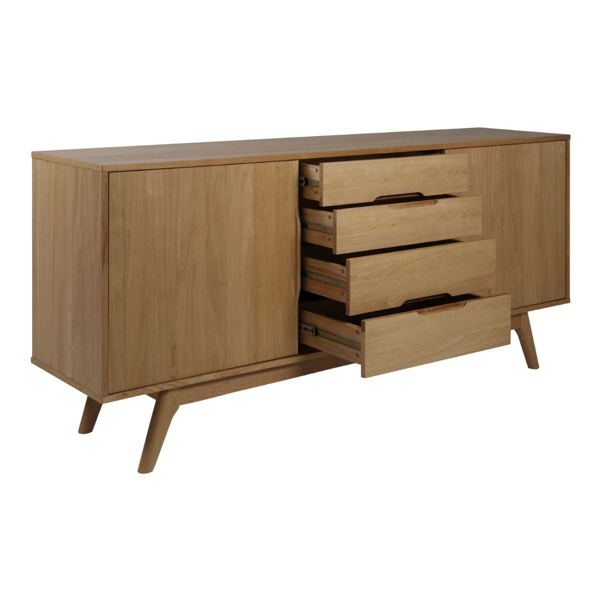 Wooden Sideboard With 2 Door And 4 Drawers - Marte