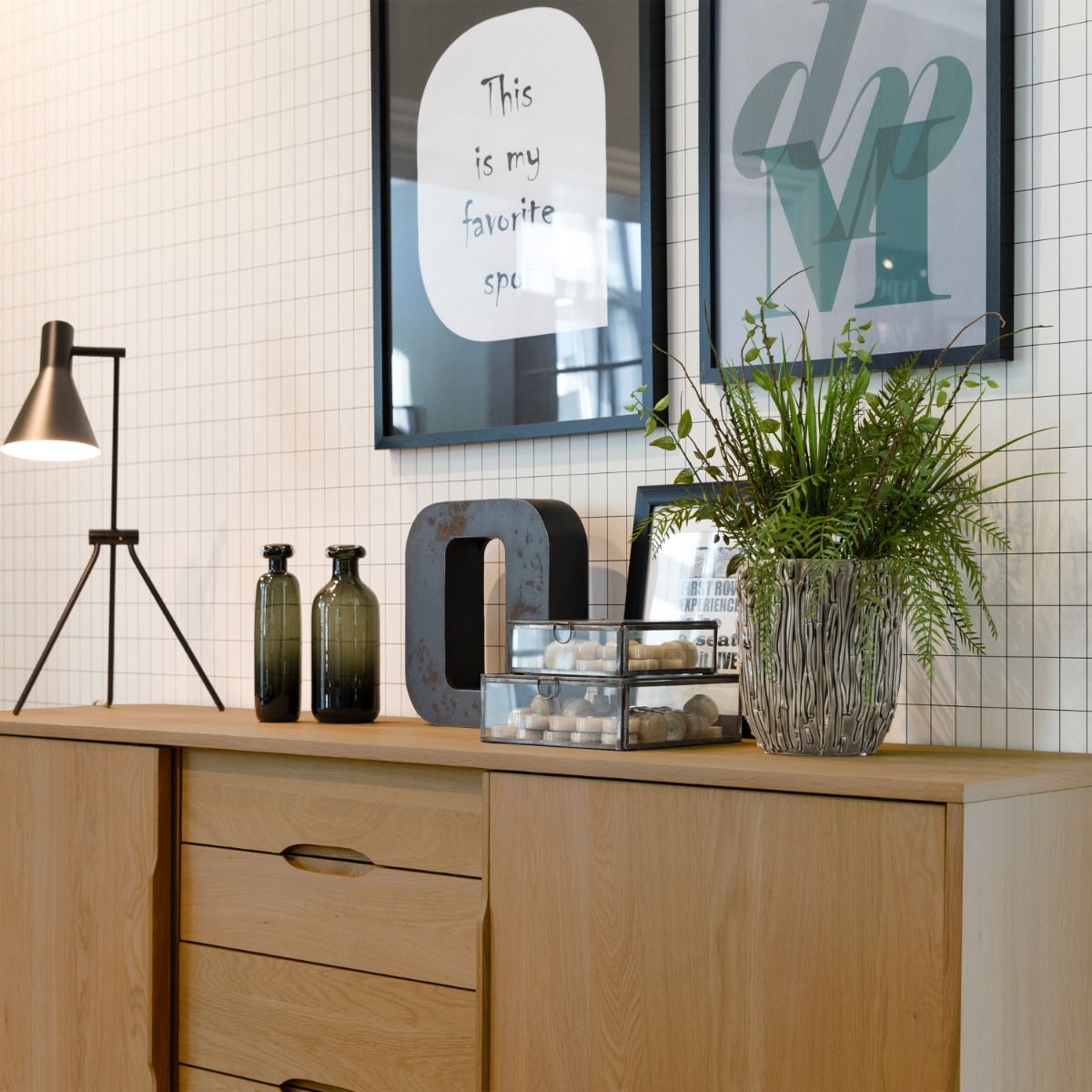 Wooden Sideboard With 2 Door And 4 Drawers - Marte