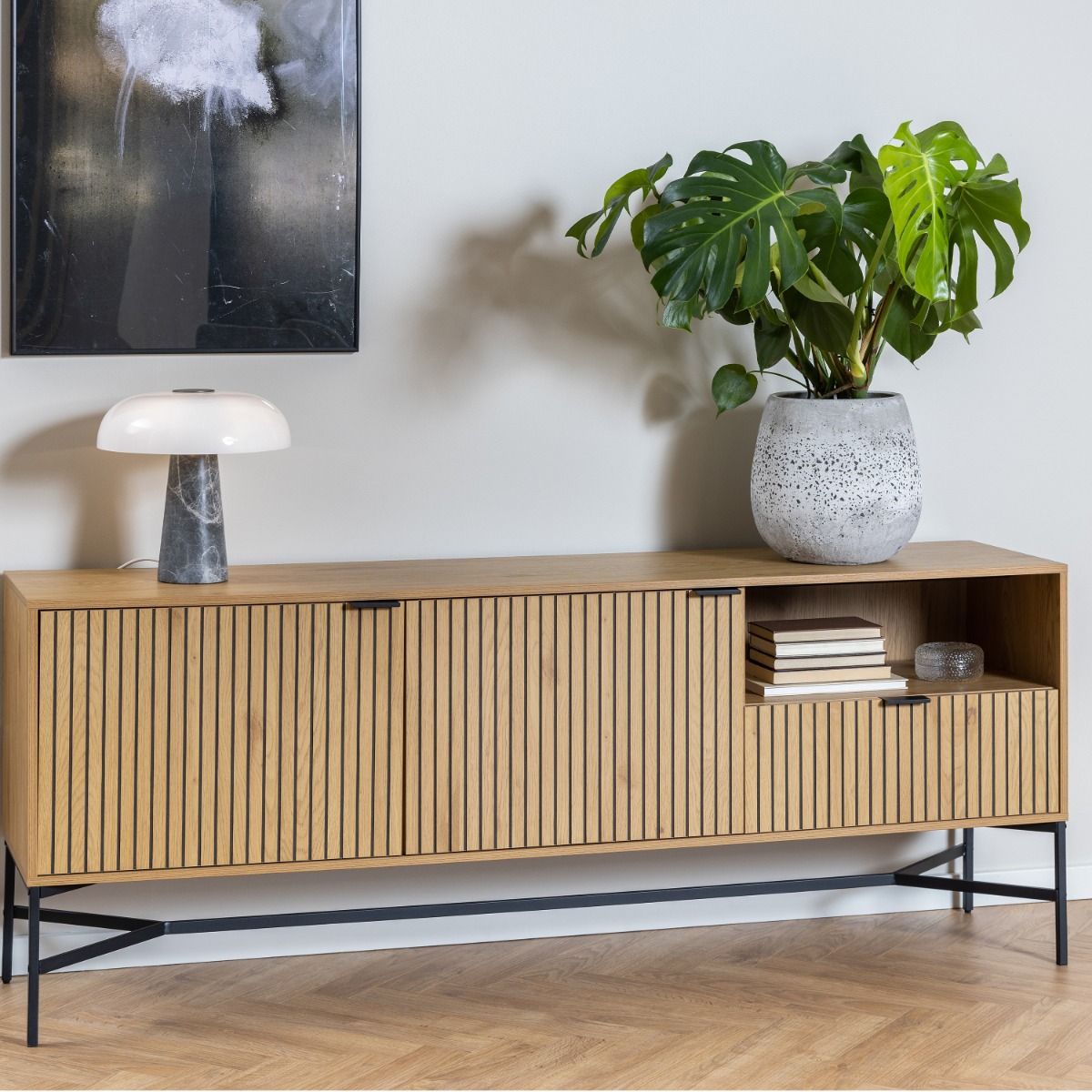 Wooden Sideboard With 2 Doors And 1 Drawer - Jaipur