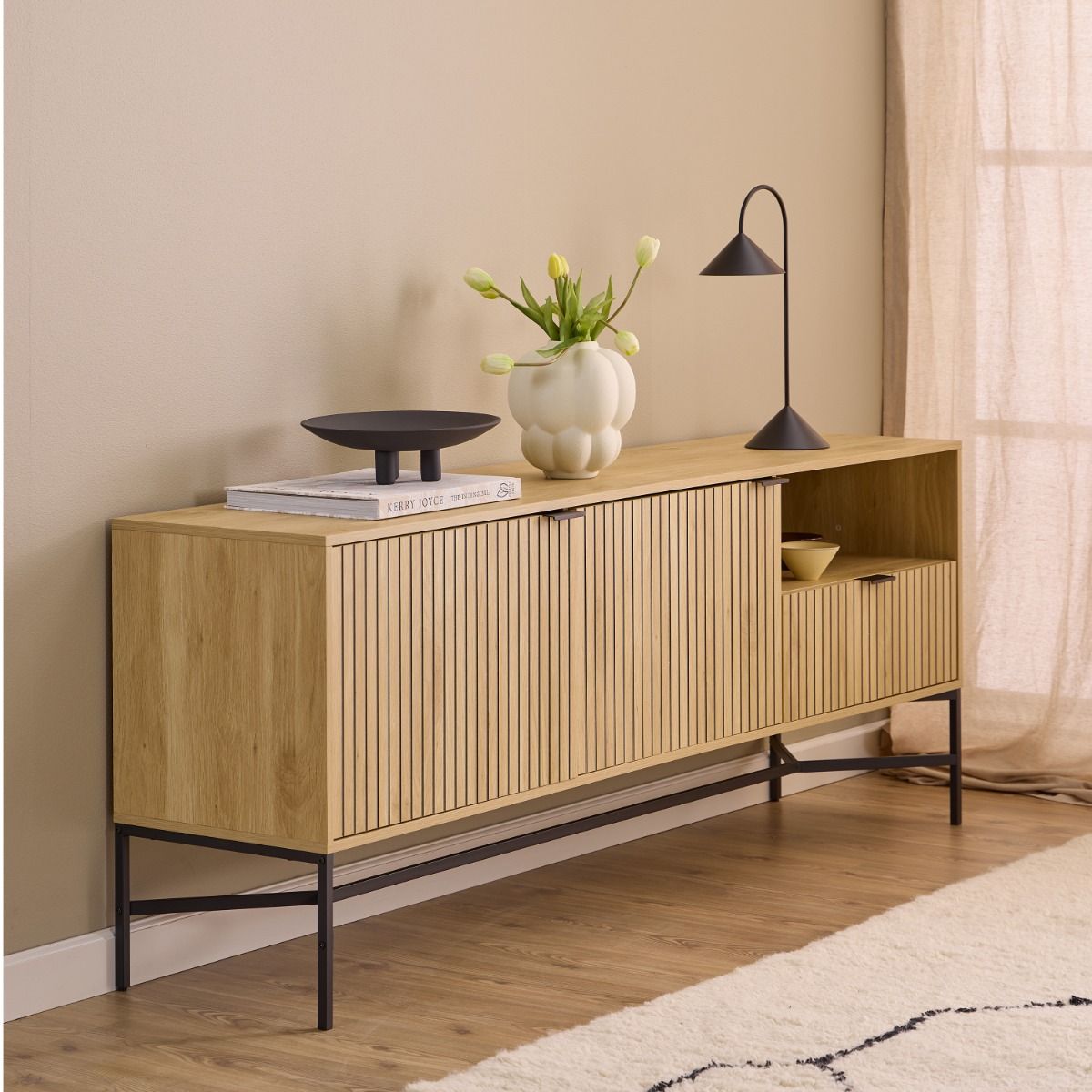 Wooden Sideboard With 2 Doors And 1 Drawer - Jaipur