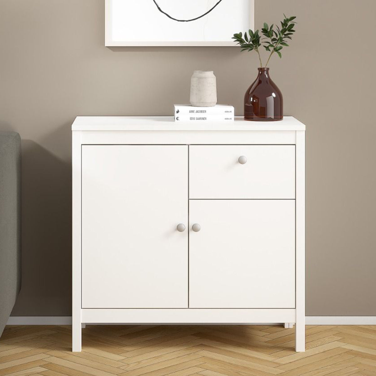 Wooden Sideboard With 2 Doors And 1 Drawer - Madrid