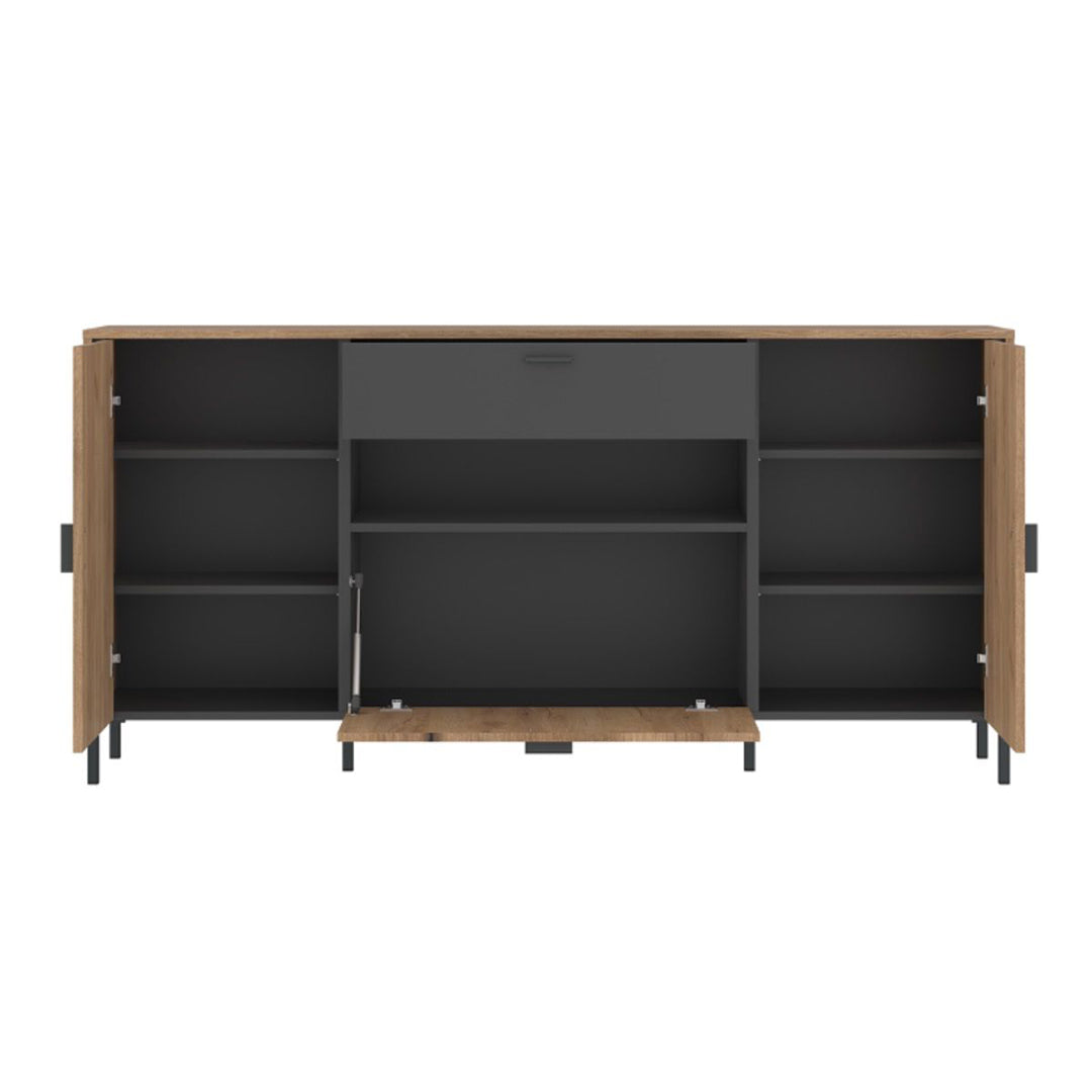 Wooden Sideboard With 2 Doors 1 Flap And 1 Drawer - Arundel