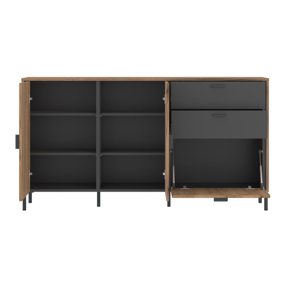 Wooden Sideboard With 2 Doors 1 Flap And 2 Drawers - Arundel