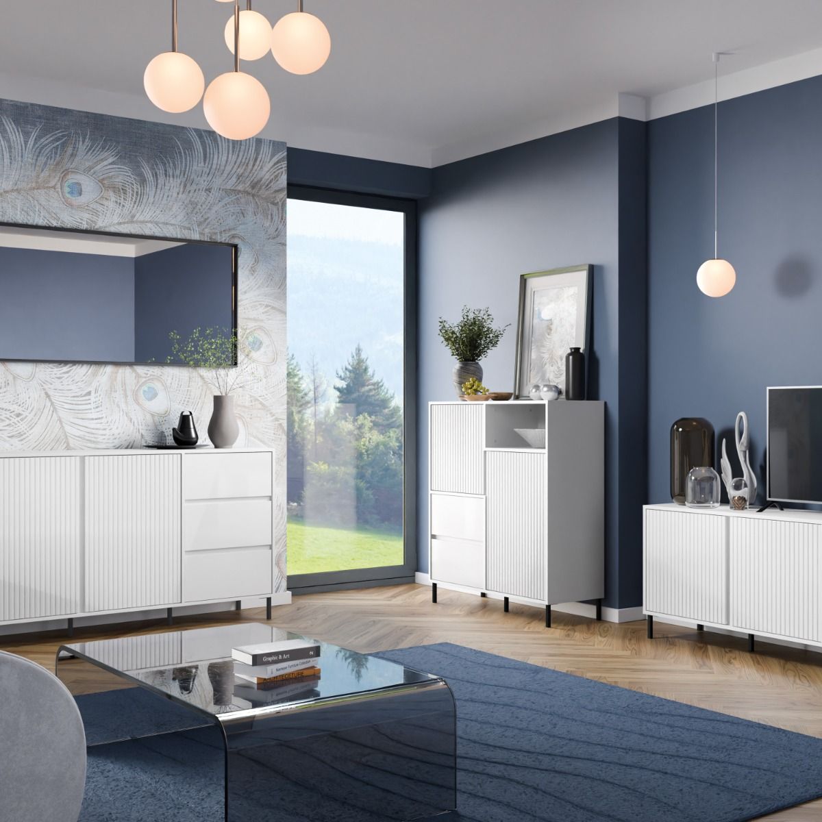 Wooden Sideboard With 2 Doors And 2 Drawers - Avenale