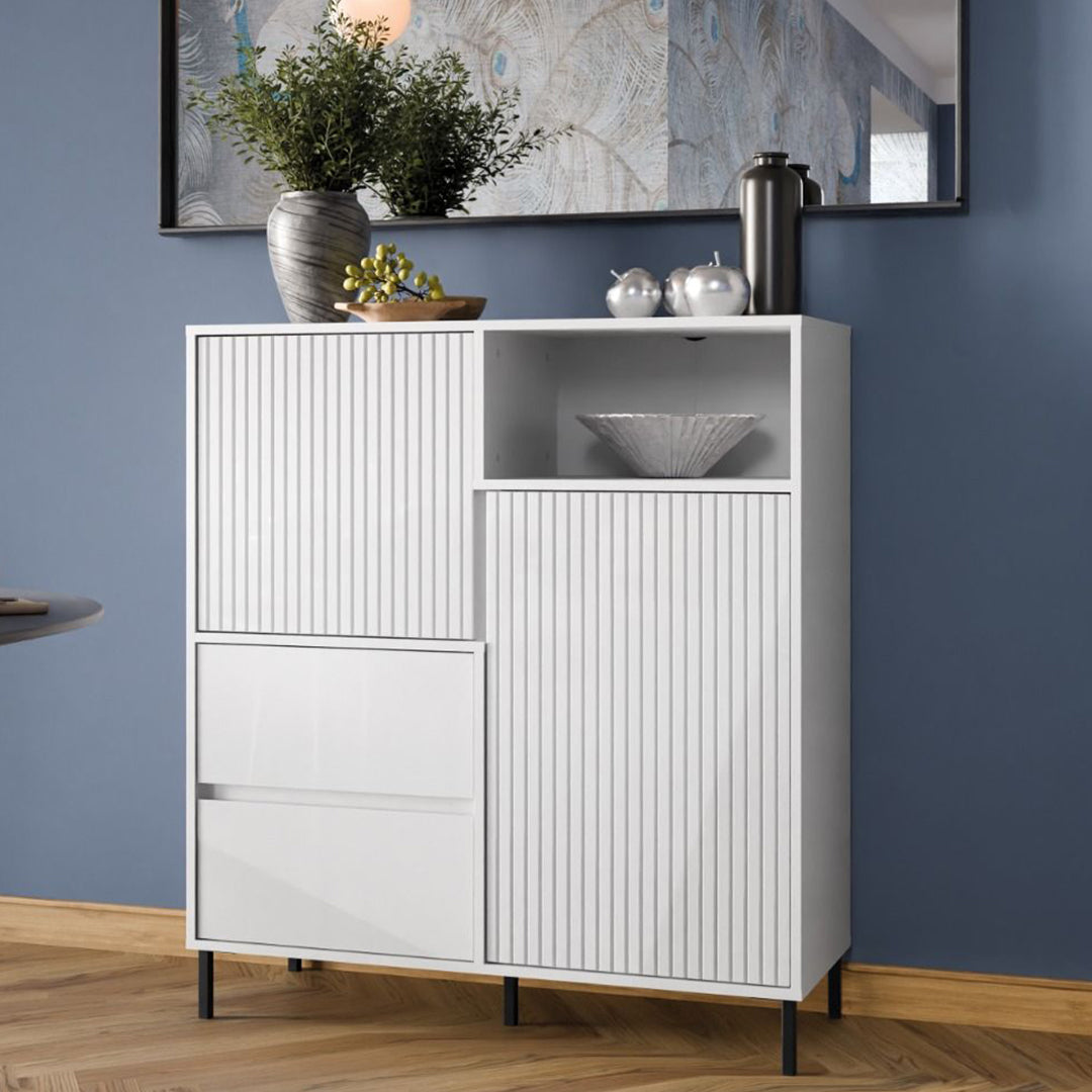 Wooden Sideboard With 2 Doors And 2 Drawers - Avenale