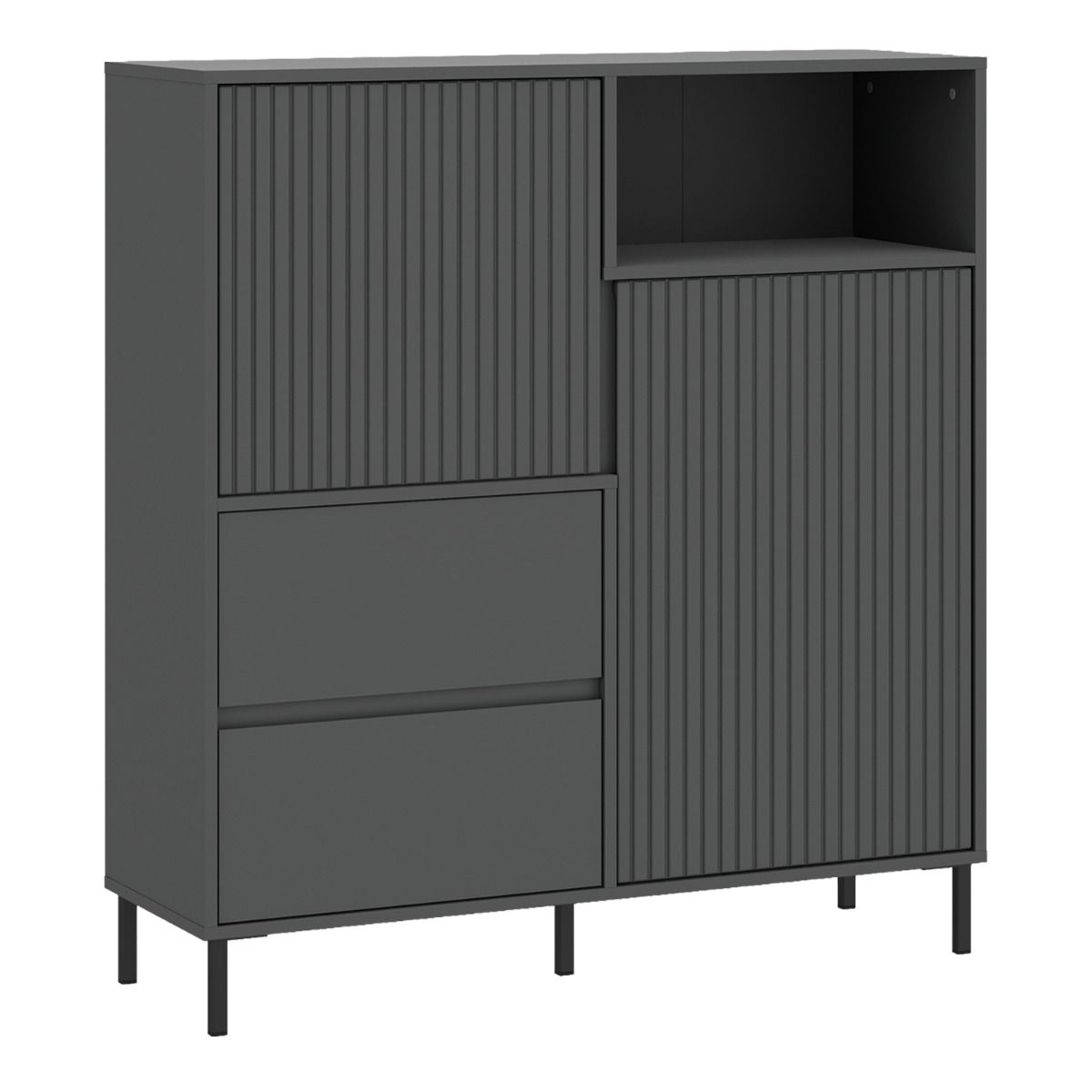 Wooden Sideboard With 2 Doors And 2 Drawers - Avenale