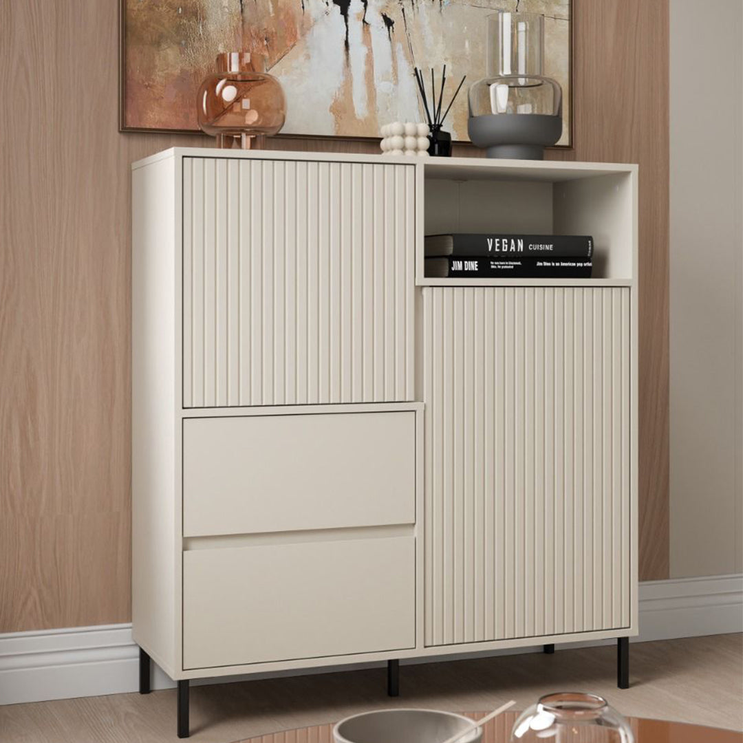 Wooden Sideboard With 2 Doors And 2 Drawers - Avenale