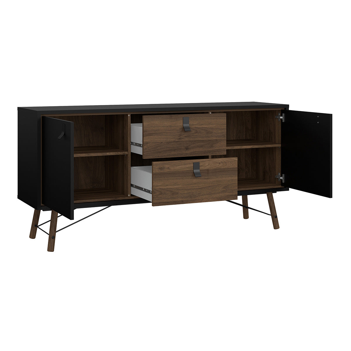 Wooden Sideboard With 2 Doors And 2 Drawers - Ry