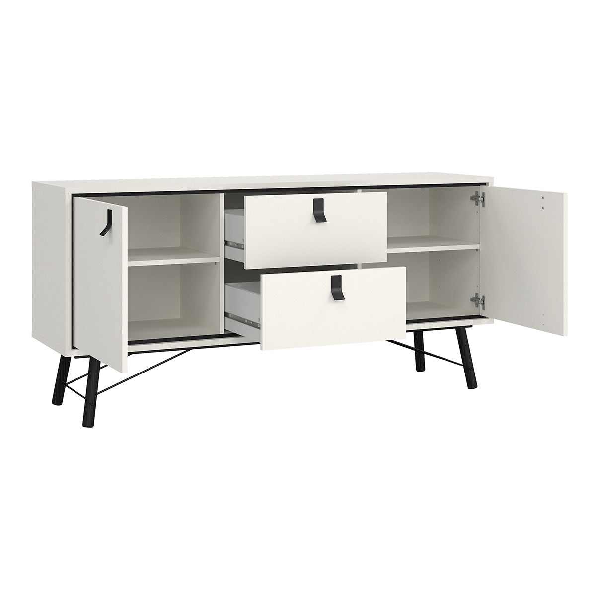 Wooden Sideboard With 2 Doors And 2 Drawers - Ry