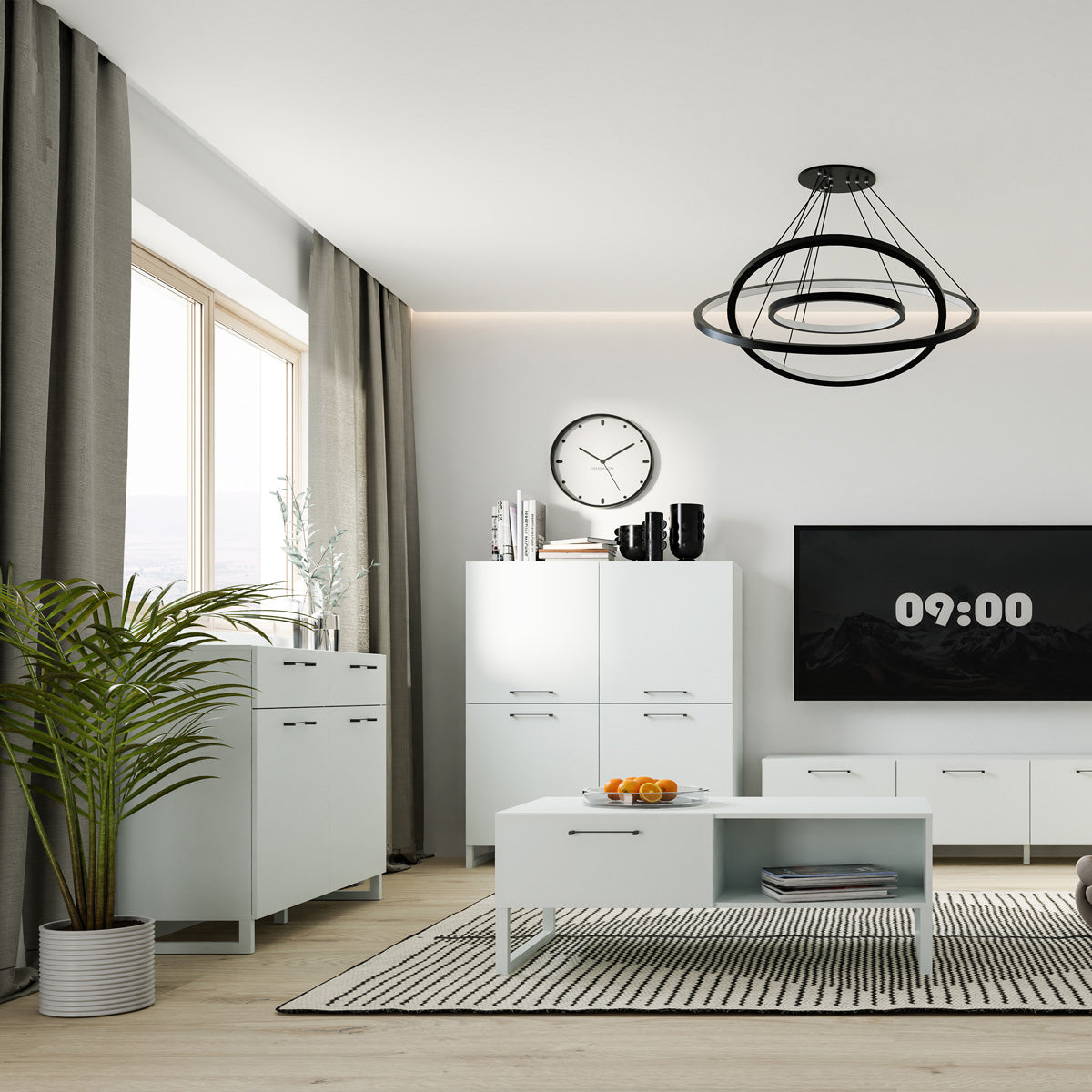 Wooden Sideboard With 2 Doors And 2 Drawers - Sali