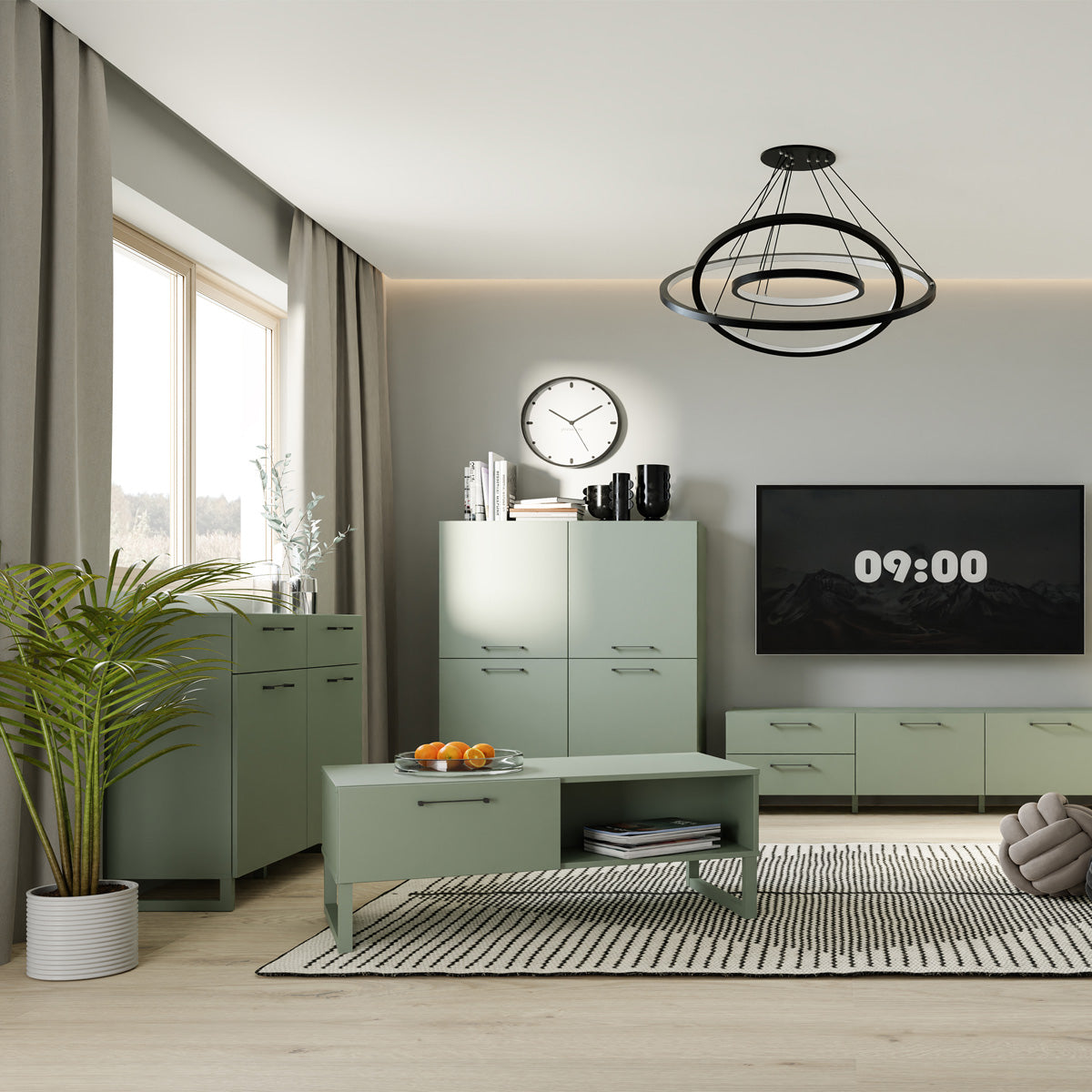 Wooden Sideboard With 2 Doors And 2 Drawers - Sali