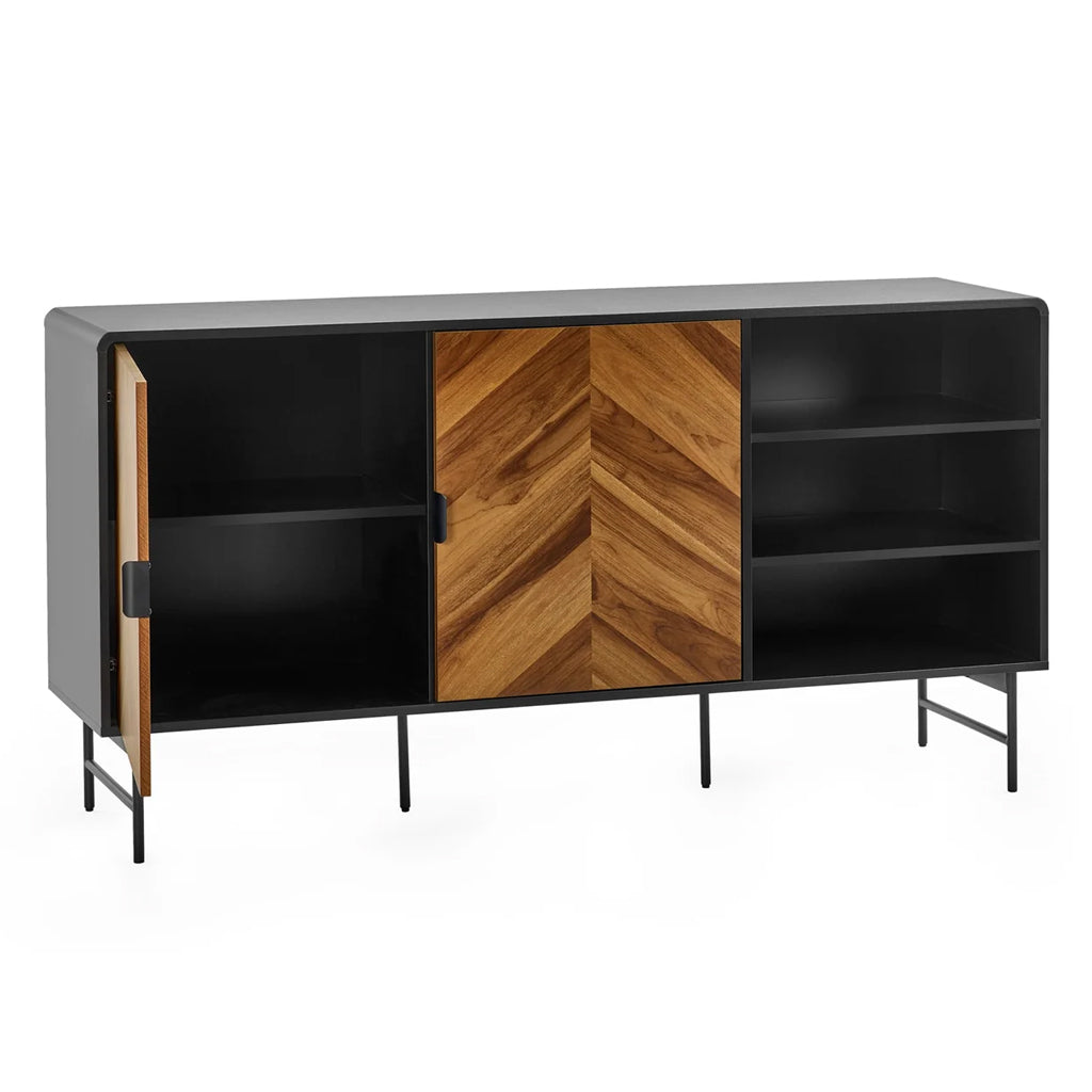 Wooden Sideboard With 2 Doors And 2 Shelves - Alvin