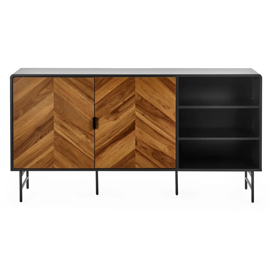 Wooden Sideboard With 2 Doors And 2 Shelves - Alvin