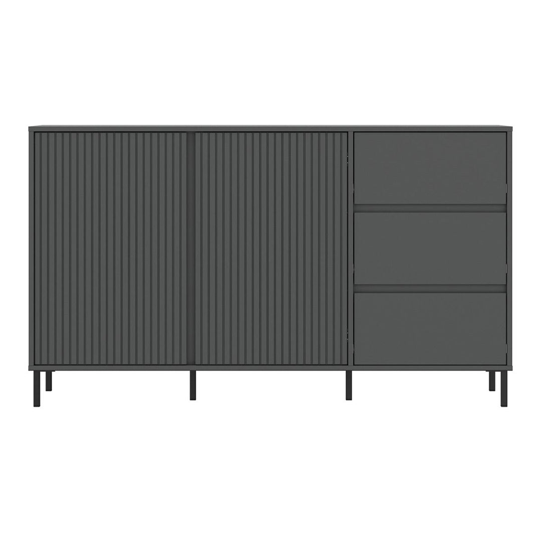 Wooden Sideboard With 2 Doors And 3 Drawers - Avenale