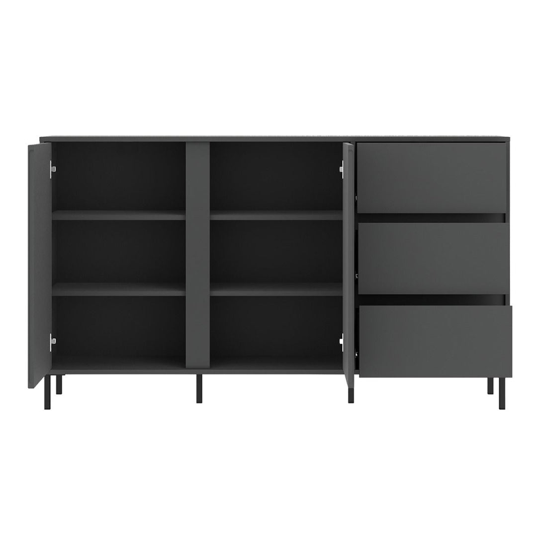 Wooden Sideboard With 2 Doors And 3 Drawers - Avenale