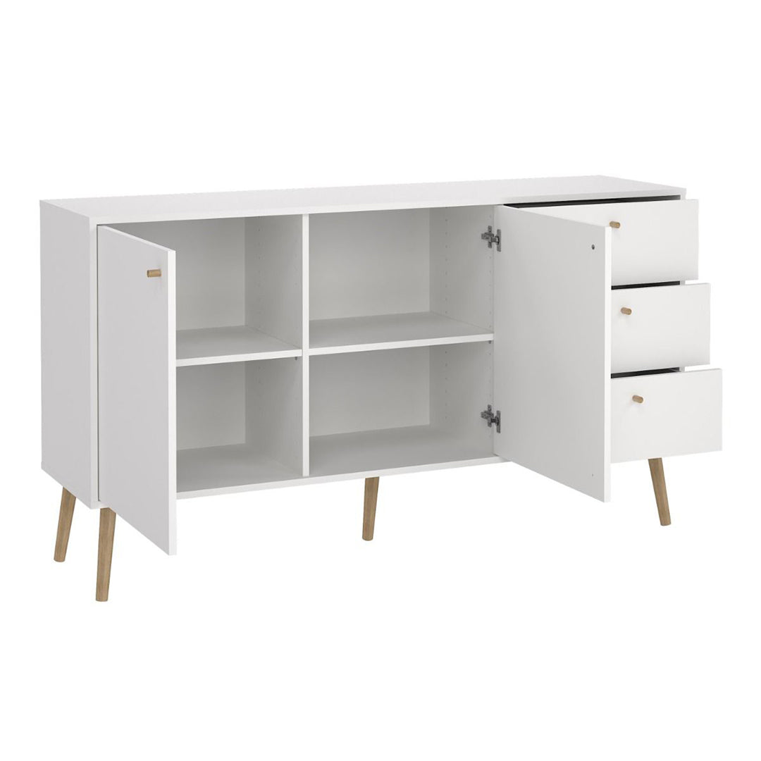 Wooden Sideboard With 2 Doors And 3 Drawers - Cumbria