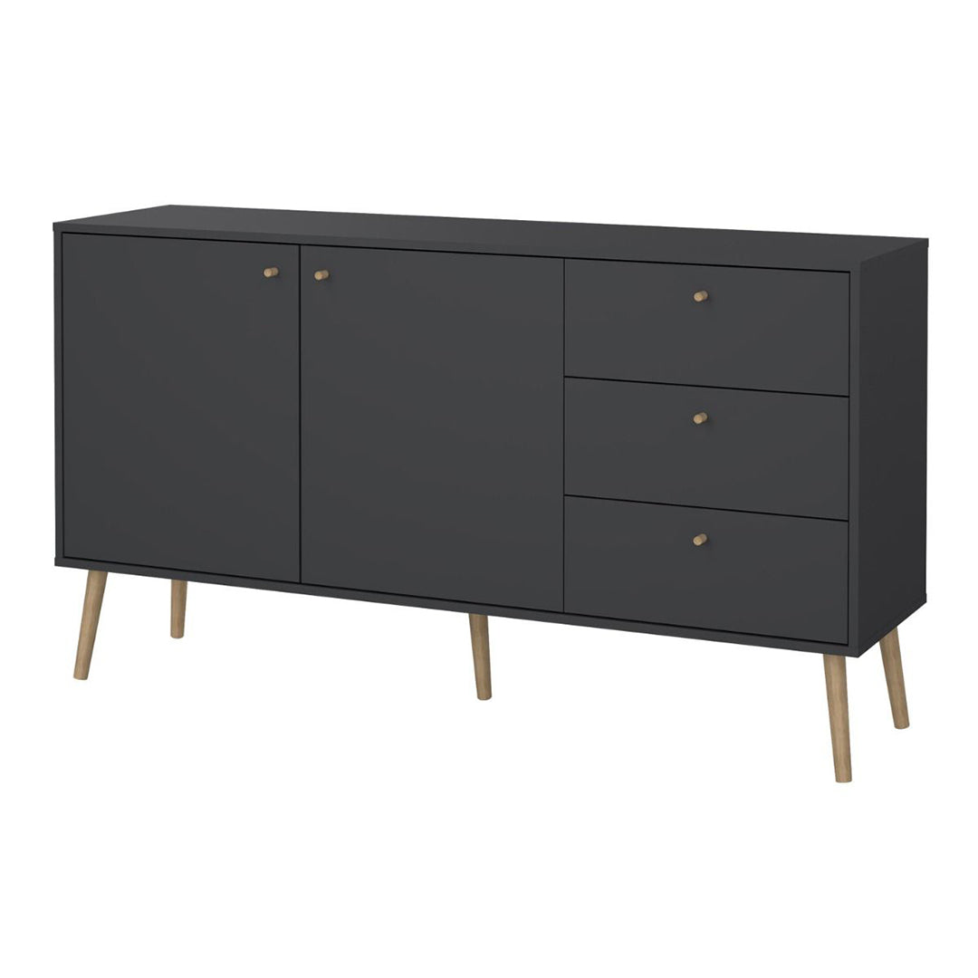 Wooden Sideboard With 2 Doors And 3 Drawers - Cumbria